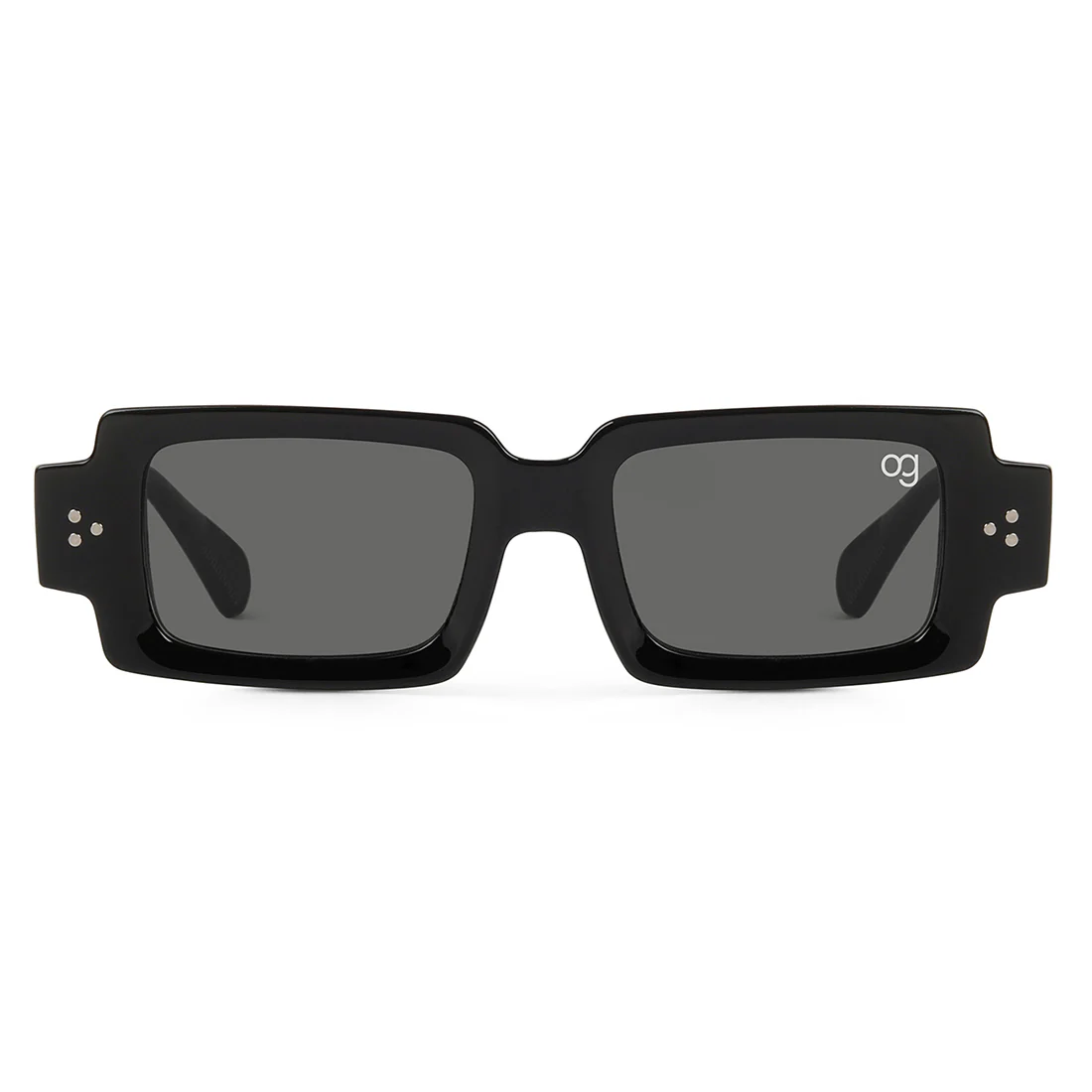 Rustic Black Rectangle Sunglasses - Image 3