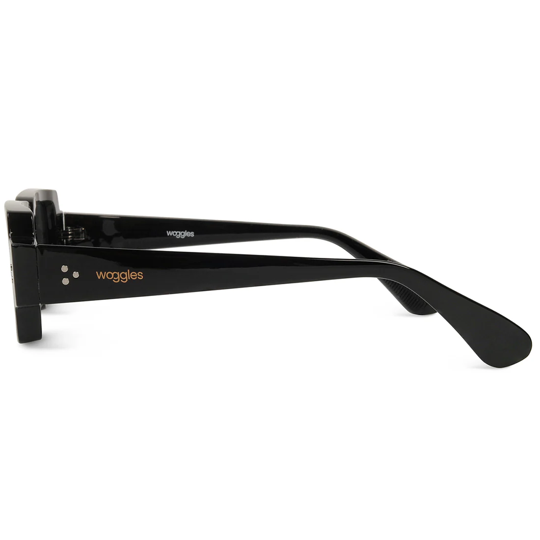 Rustic Black Rectangle Sunglasses - Image 5