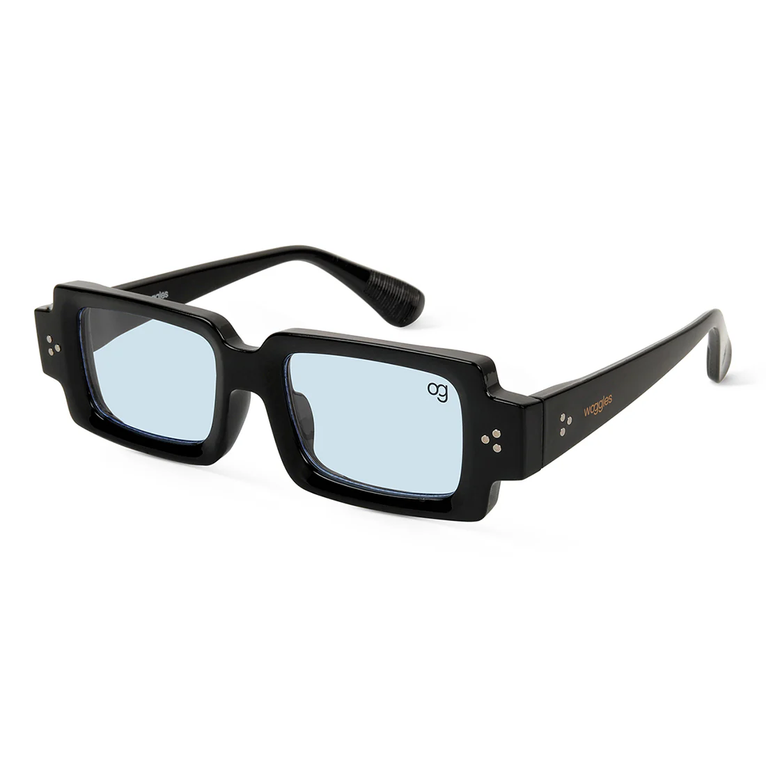 Rustic Black Rectangle Sunglasses - Image 6