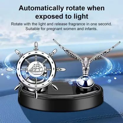 Sailor: Solar-Powered Rotating Car Air Freshener with Ship Steering Wheel & Anchor Design - Image 4