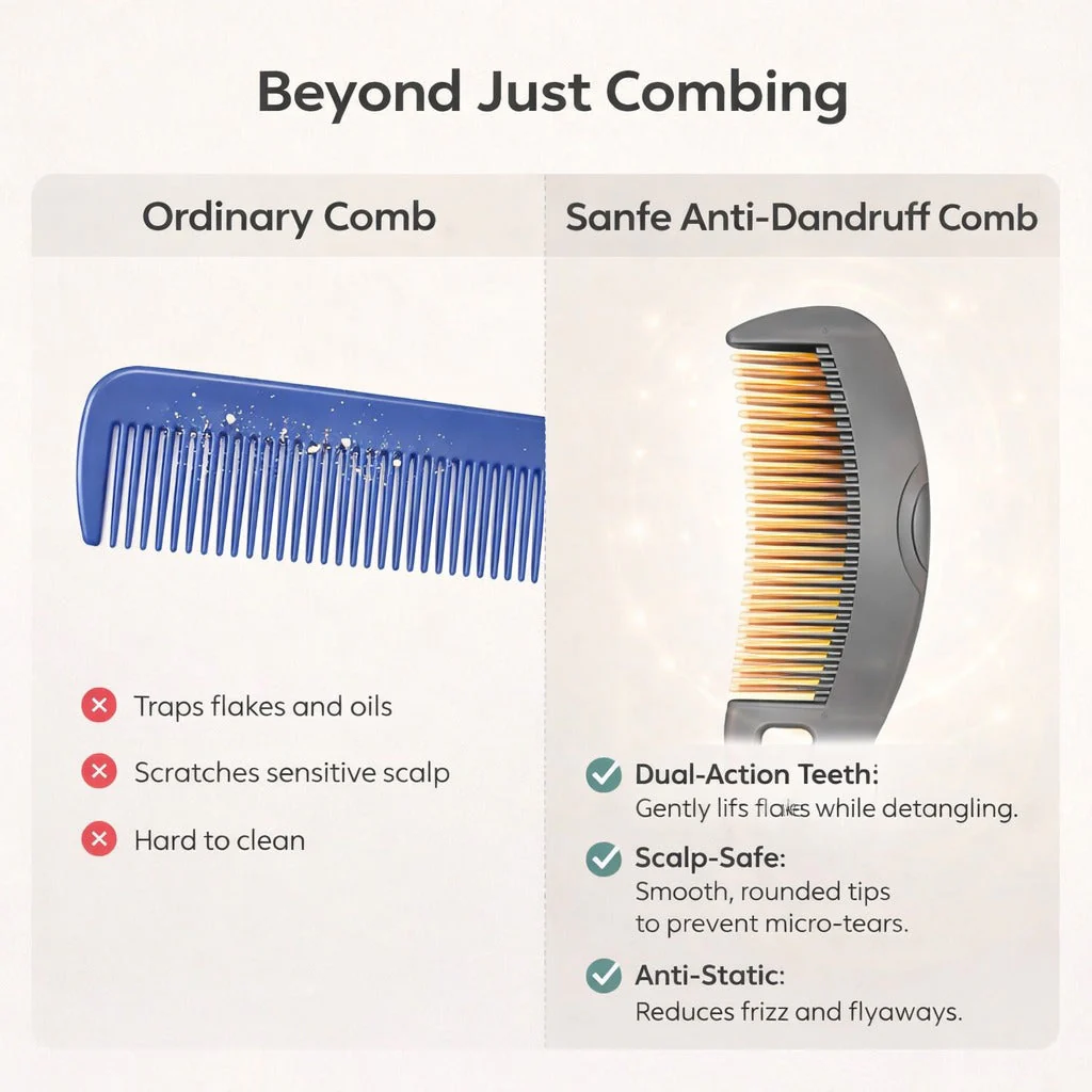 Sanfe Dandruff Care Advanced Scalp Cleaning Comb - Image 4