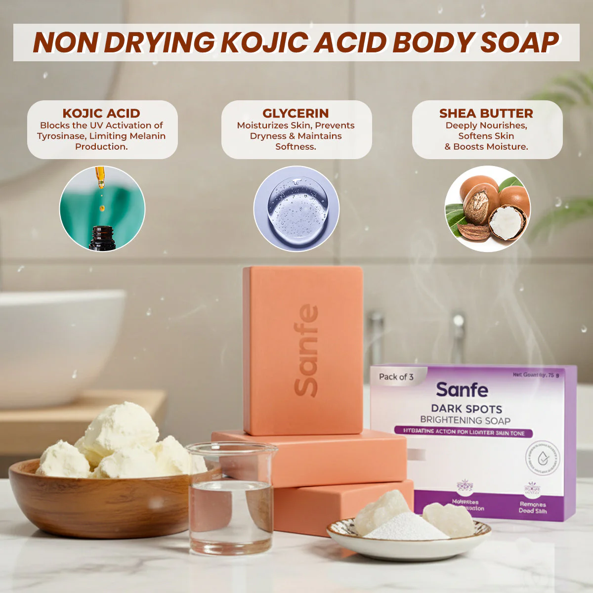 Sanfe Dark Spots Brightening Soap 75g (Pack of 3) - Image 6