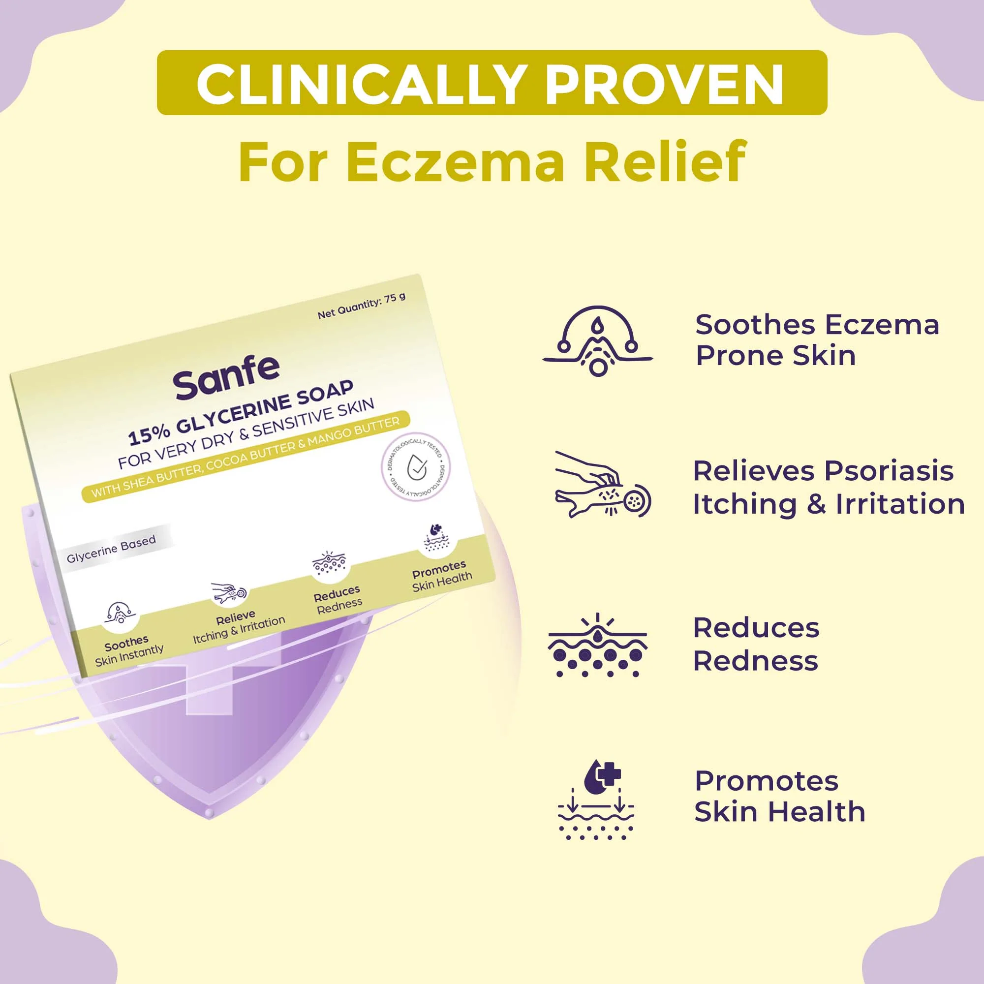 Sanfe Eczema Soap - 75gm - Image 2