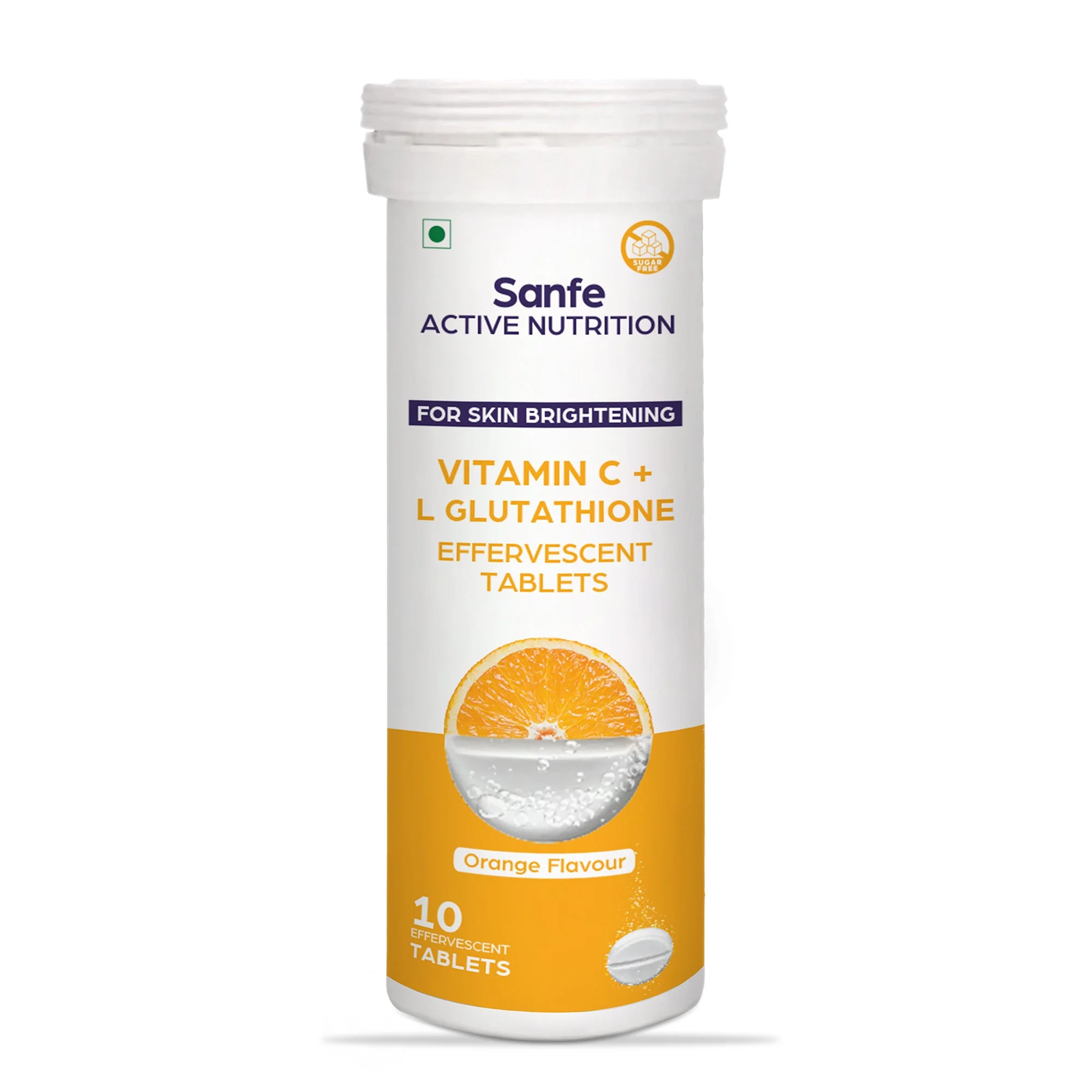 Sanfe Effervescent Tablets, Vitamin C + L Glutathione (Orange) | For Skin Brightening, 40 Tablets - Image 7