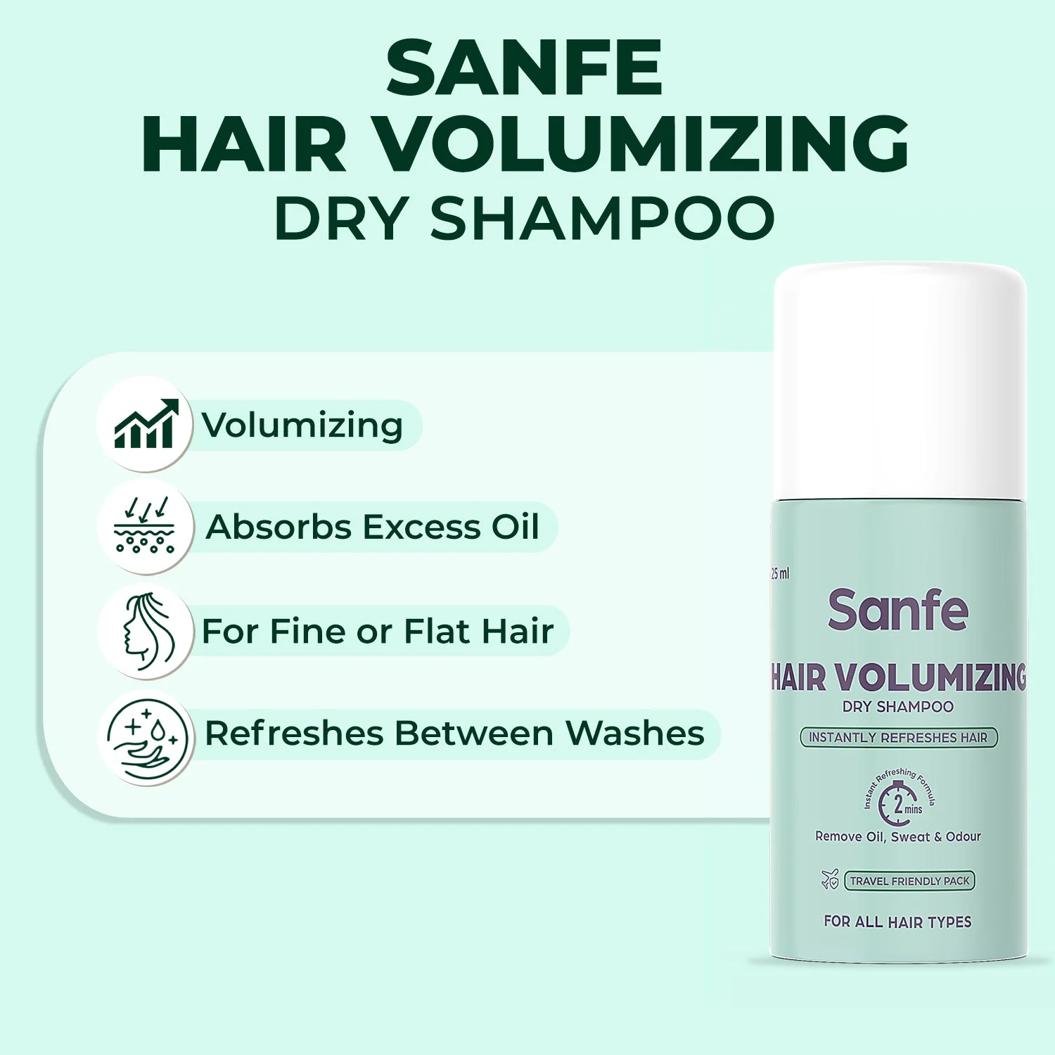 Sanfe Hair Volumizing Dry Shampoo - 25ml - Image 3