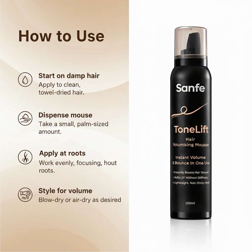 Sanfe HairLift Hair Volumising Mousse - 200ml - Image 3