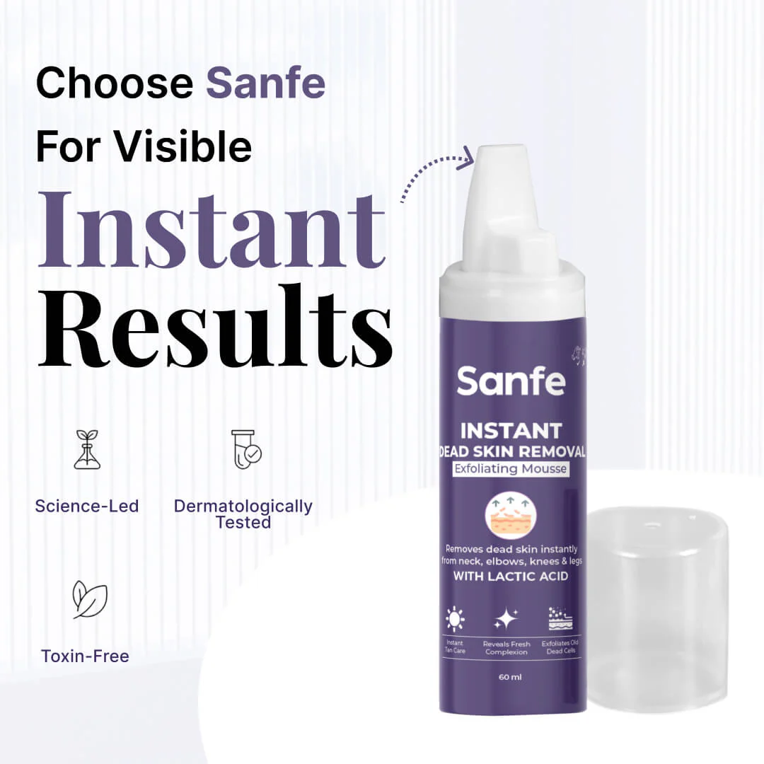Sanfe Instant Dead Skin Removal Exfoliating Mousse - 60ml (Pack of 3) - Image 6