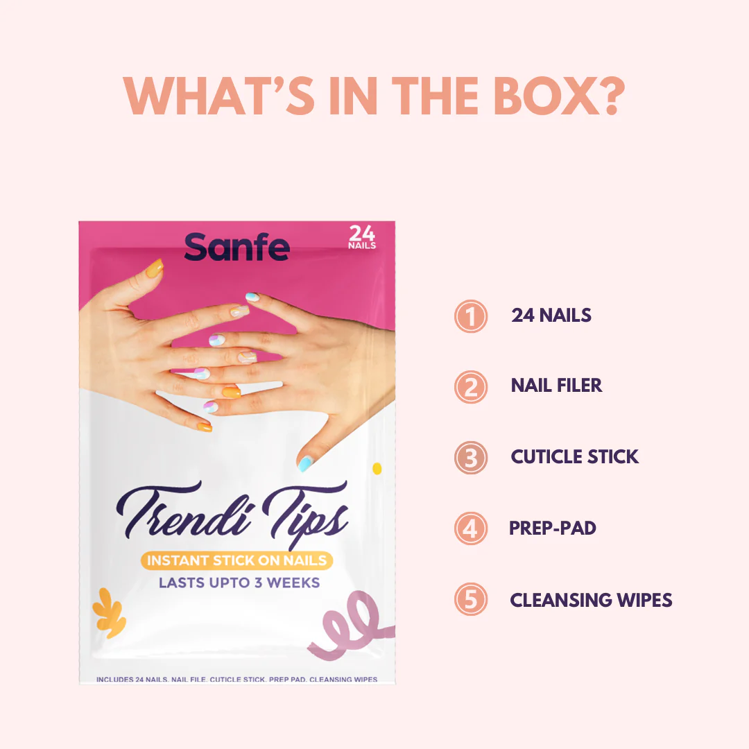 Sanfe Instant Stick On Nails - Holographic Almond - 29 nails - Image 2