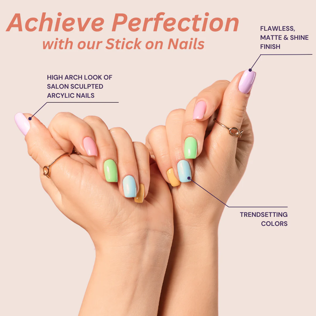 Sanfe Instant Stick On Nails - Violet Chrome- 24pcs