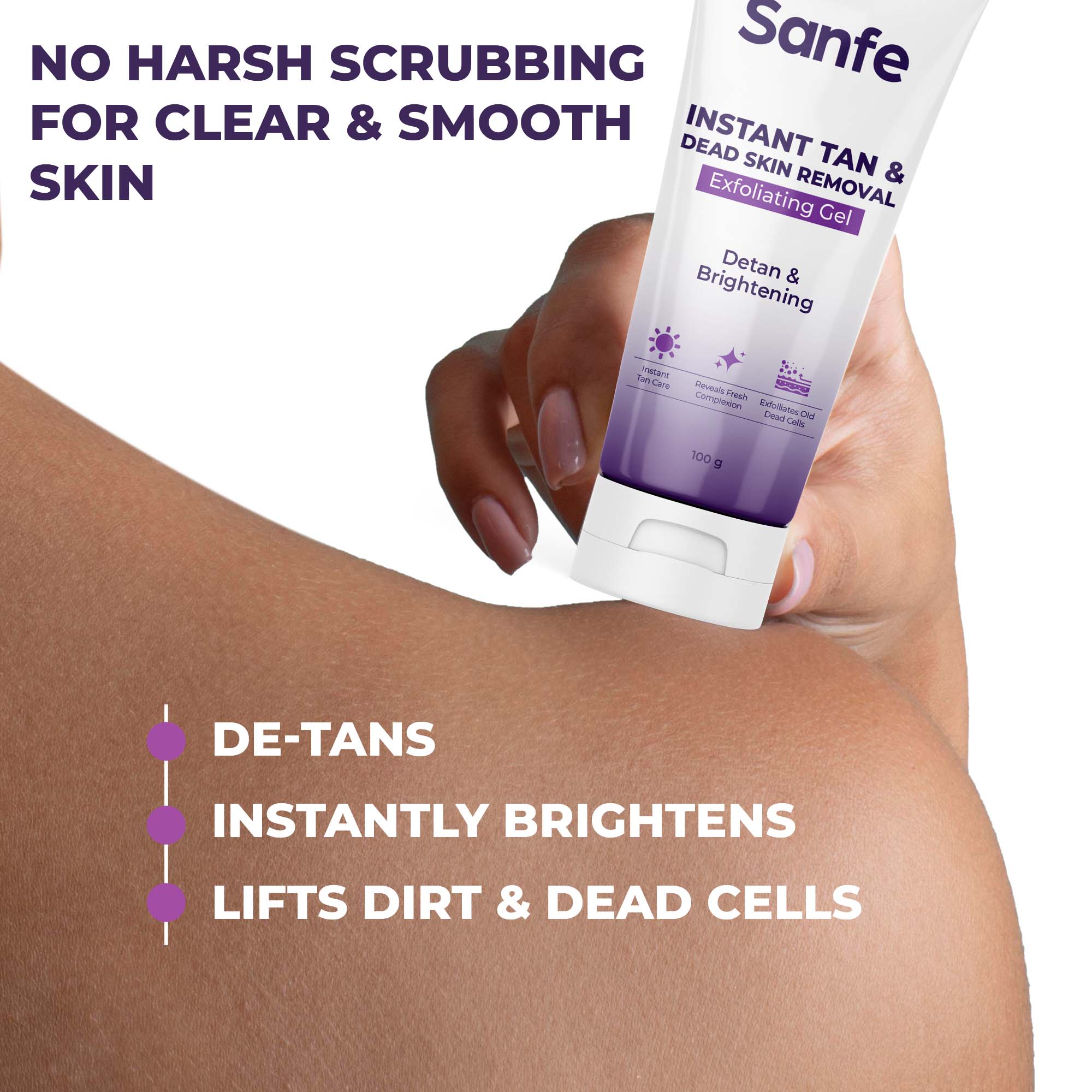 Sanfe Instant Tan & Dead Skin Removal Exfoliating Gel - Image 5