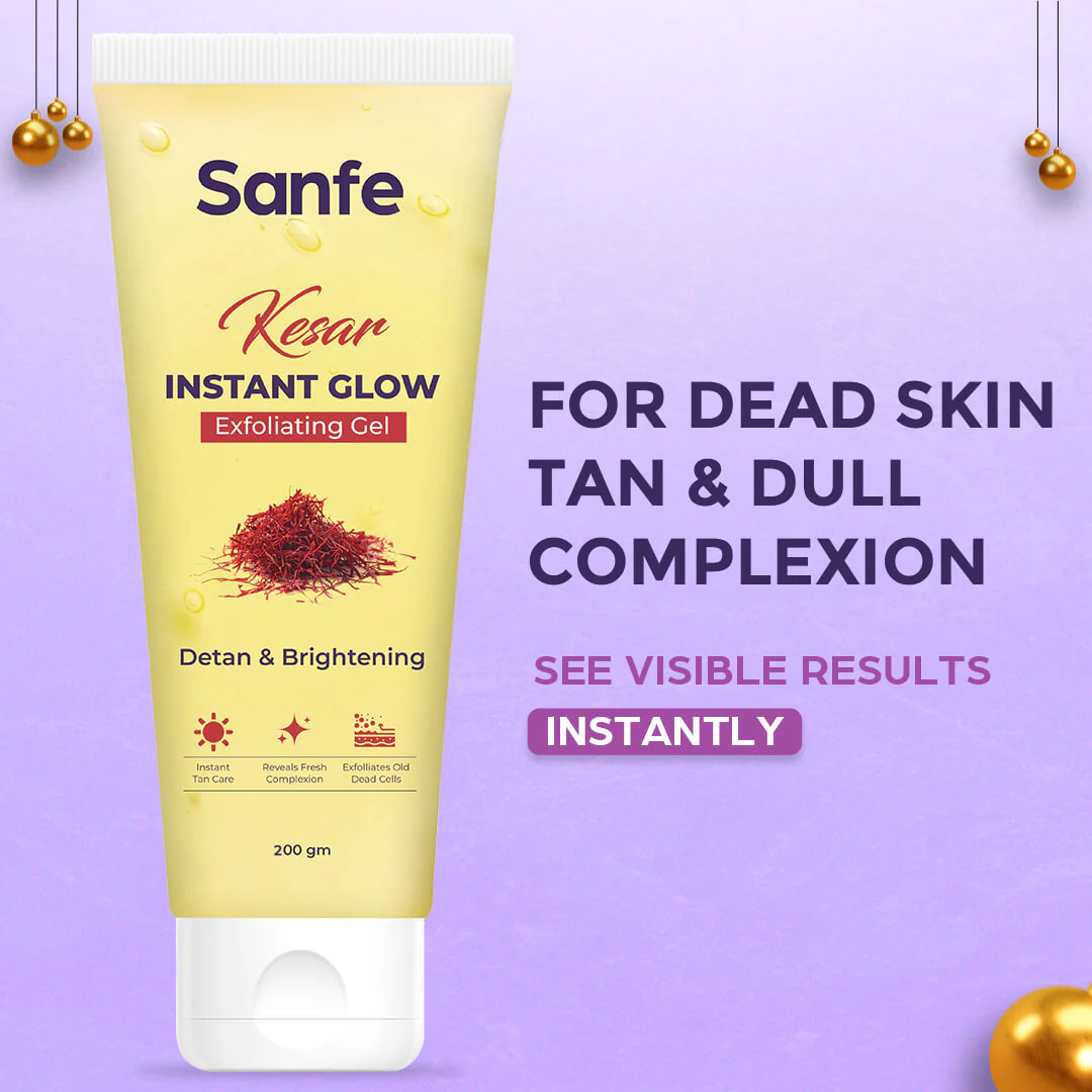 Sanfe Kesar Instant Glow Exfoliating Gel - 200gm (Pack of 4) - Image 8
