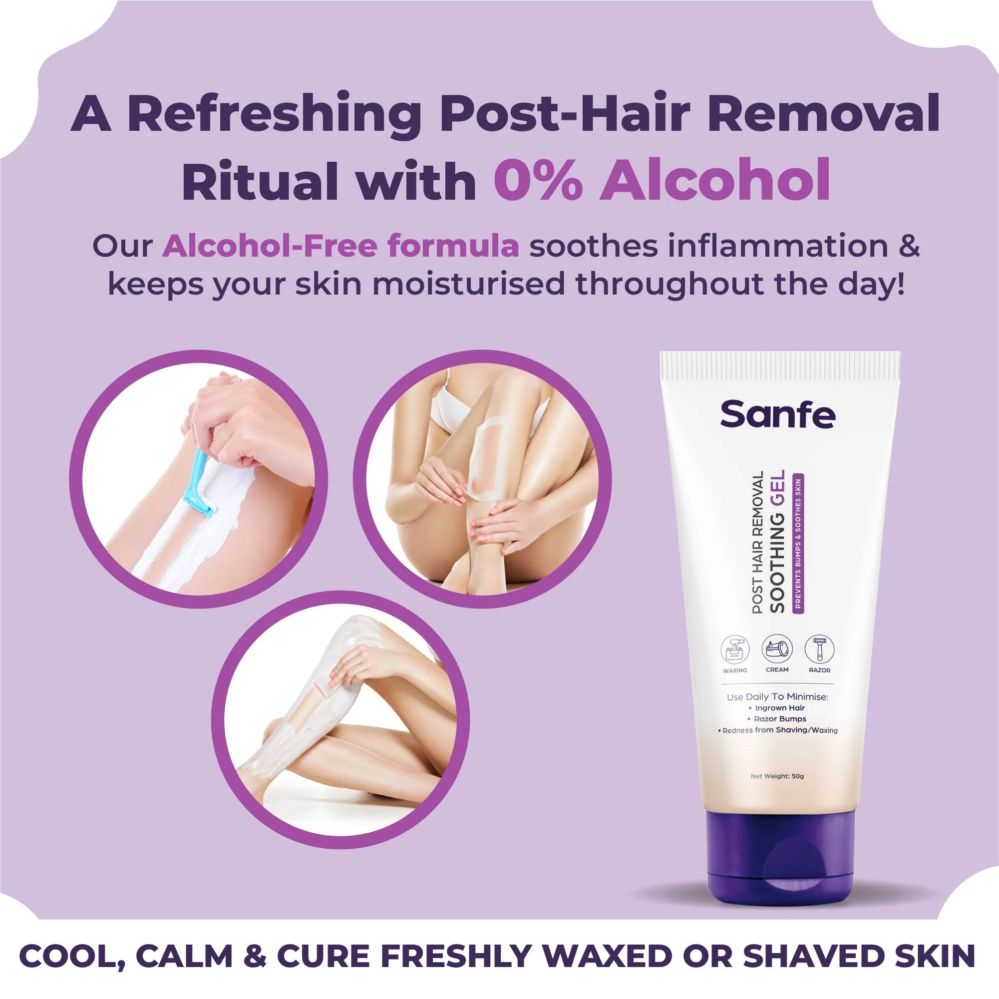 Sanfe Post Hair Removal Soothing Gel For Women - 50g - Image 3