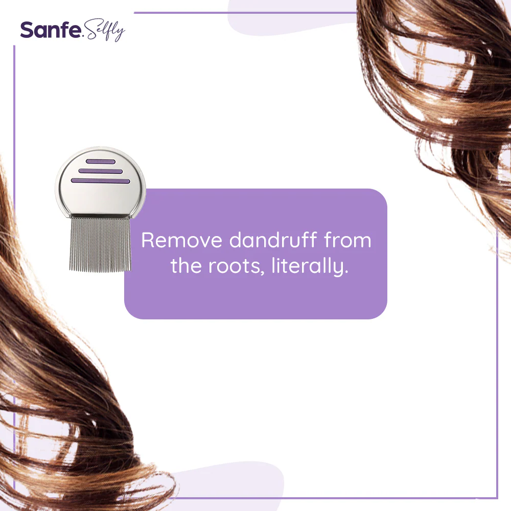 Sanfe Selfly Anti-Dandruff Hair Comb with 3-in-1 Function to Get Dandruff Free, Exfoliated & Healthy Hair - Image 2