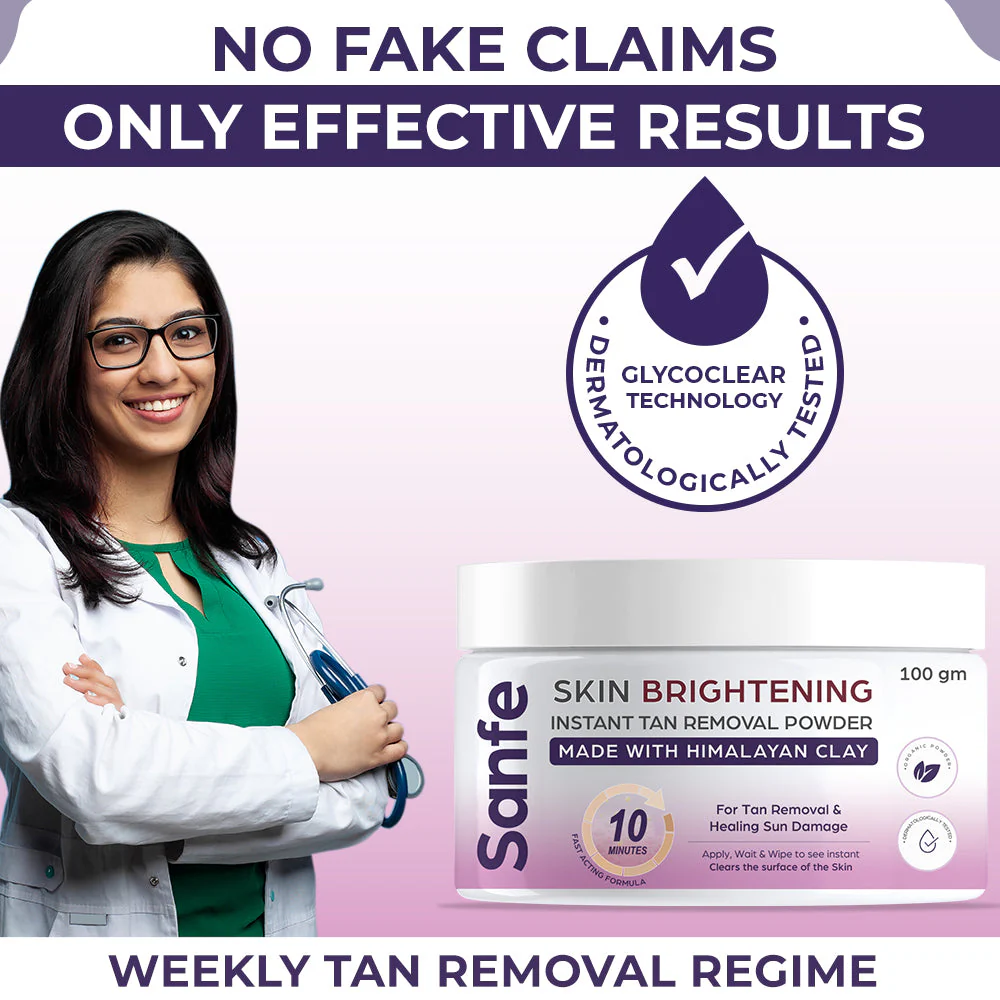 Sanfe Skin Brightening Instant Tan Removal Powder - Image 8