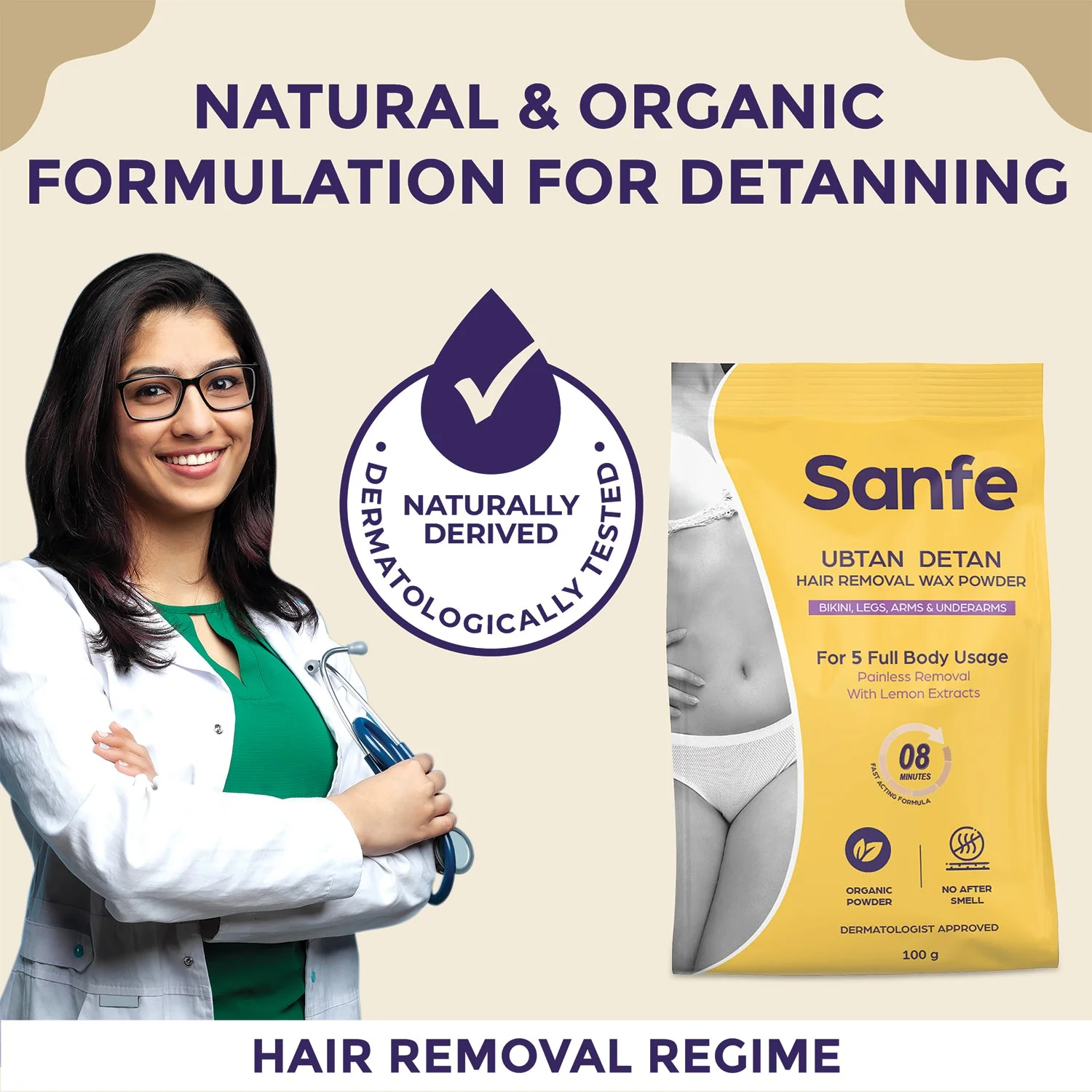 Sanfe Ubtan Detan Hair Removal Wax Powder - Image 6