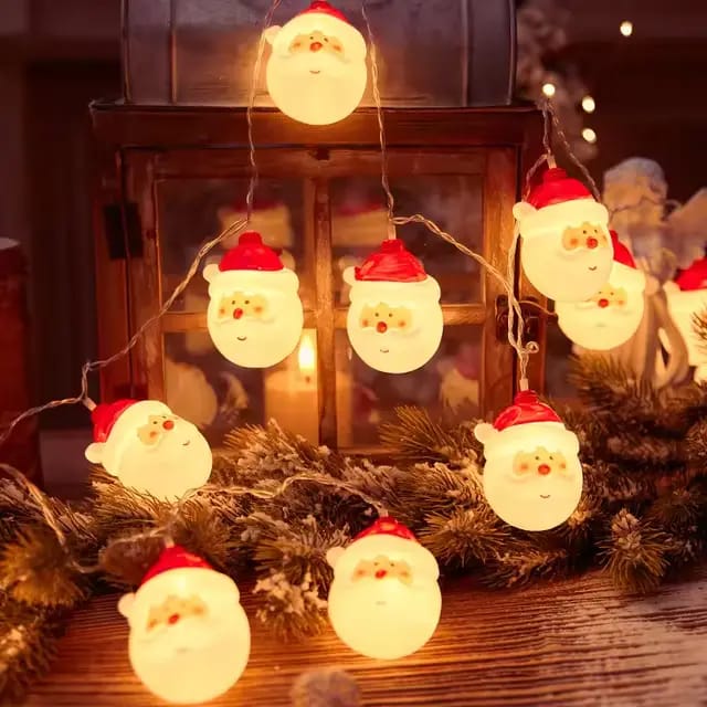 Santa face Christmas String decorative light - 10 hangings - Image 4