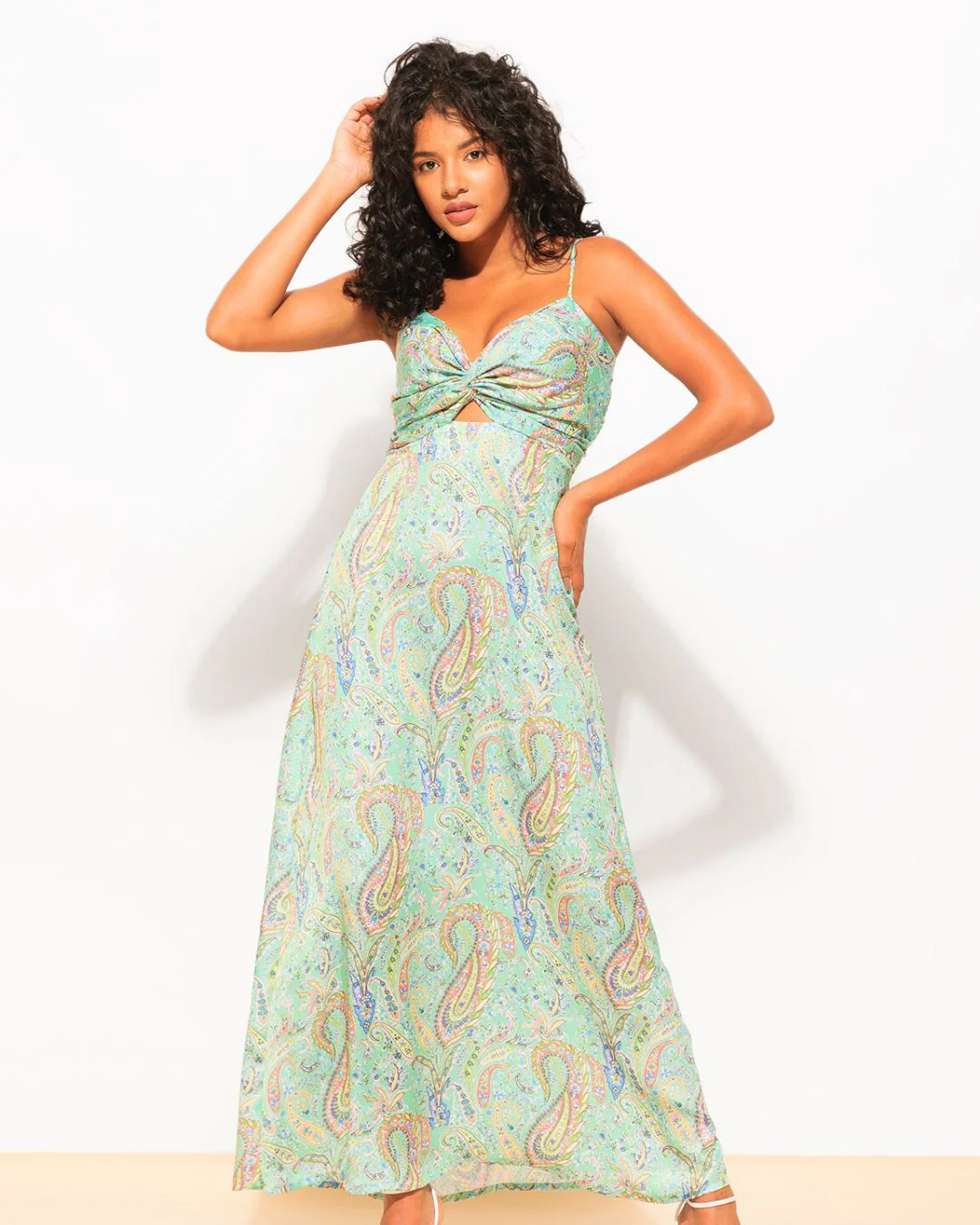 Satin Crepe A-Line Bodycon Dress - Image 4