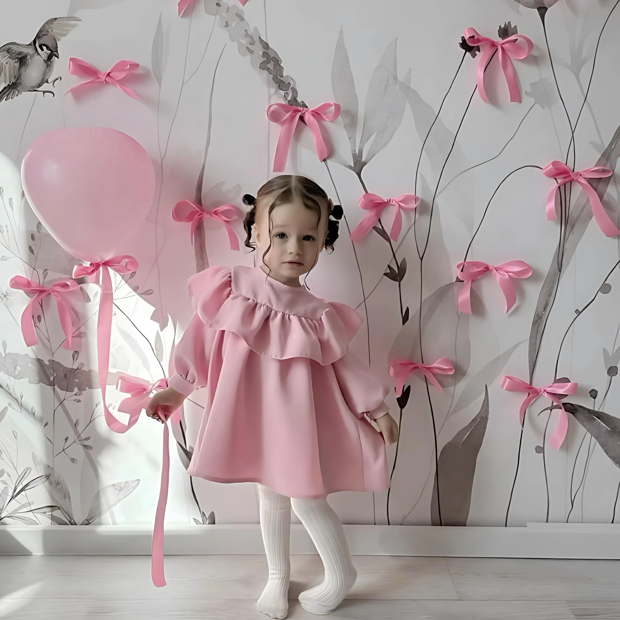 Satin Pink bow theme birthday decoration - Image 6