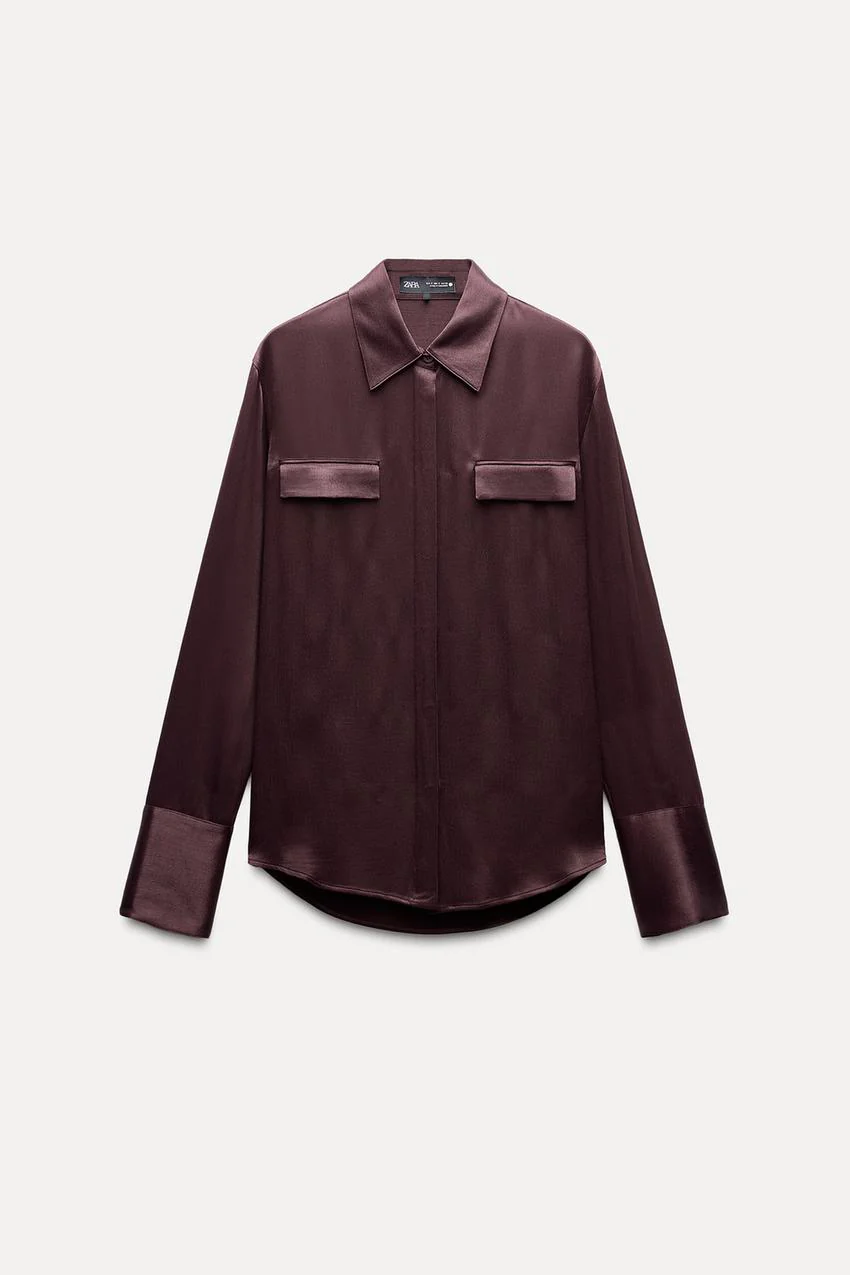 SATIN SHIRT WITH POCKETS - Image 5