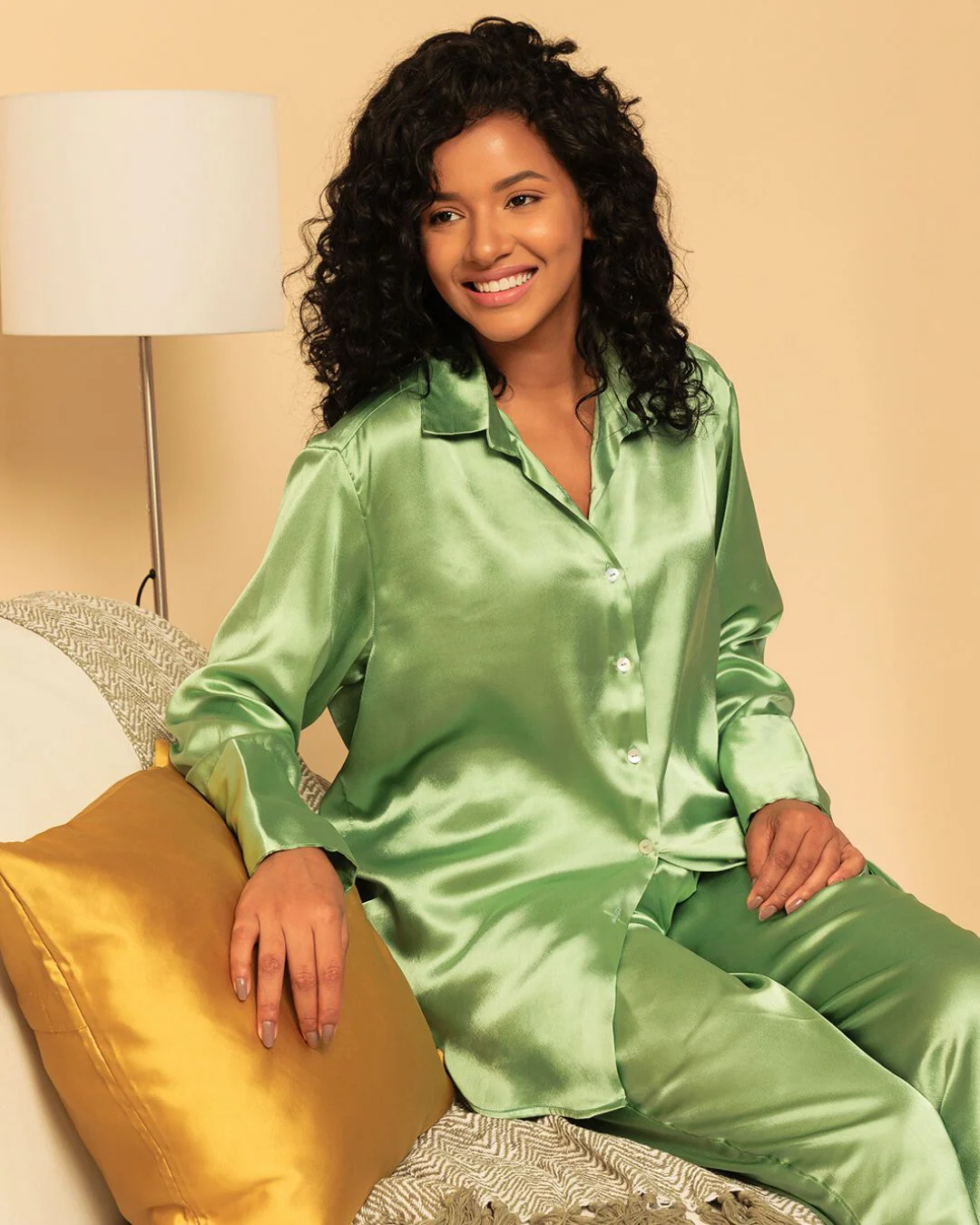 Satin Shirt with Straight Pants 2 Piece Coord Set - Image 24