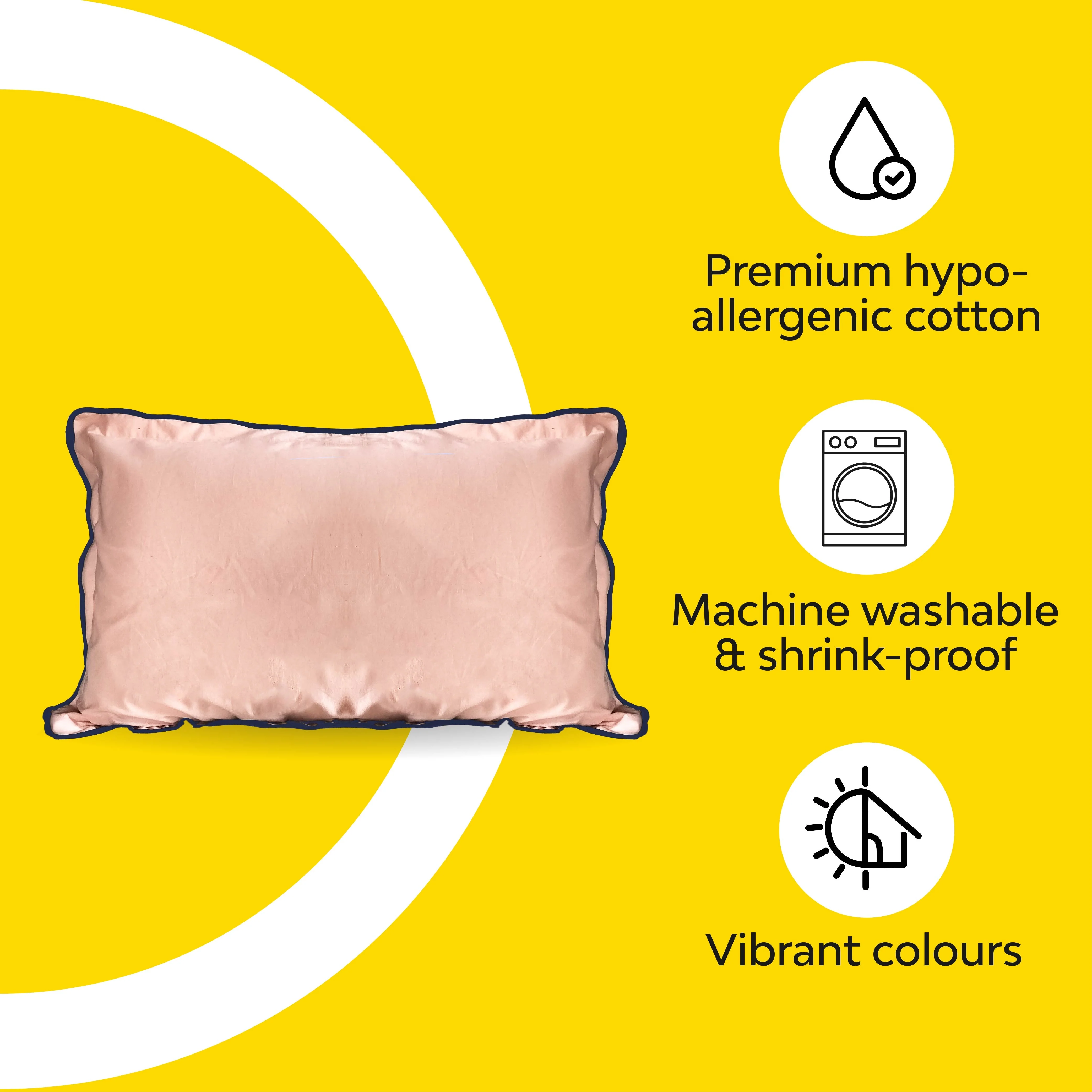Scallop Piping 100% Cotton Bed Pillow Cover | Single - Image 20