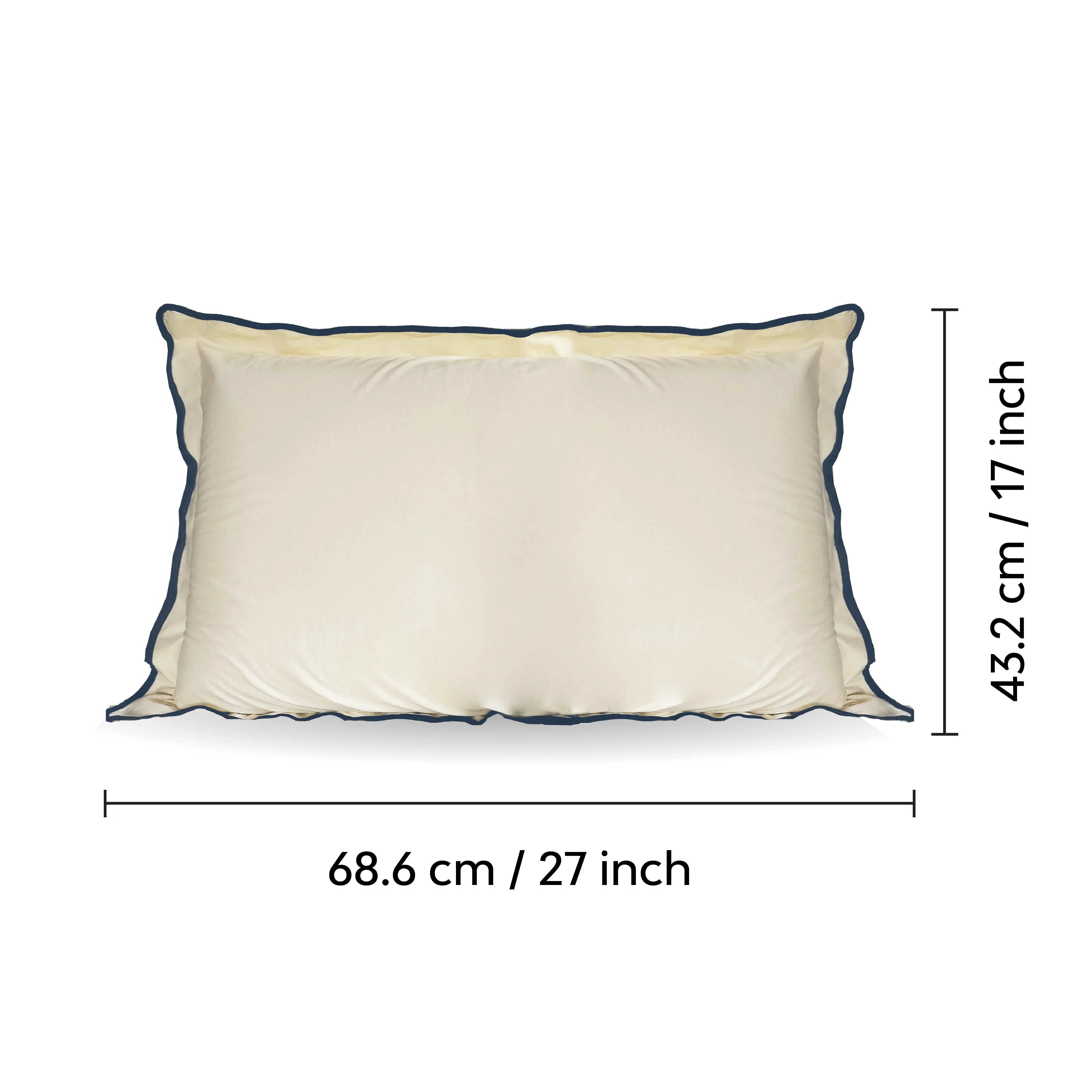 Scallop Piping 100% Cotton Bed Pillow Cover | Single - Image 27