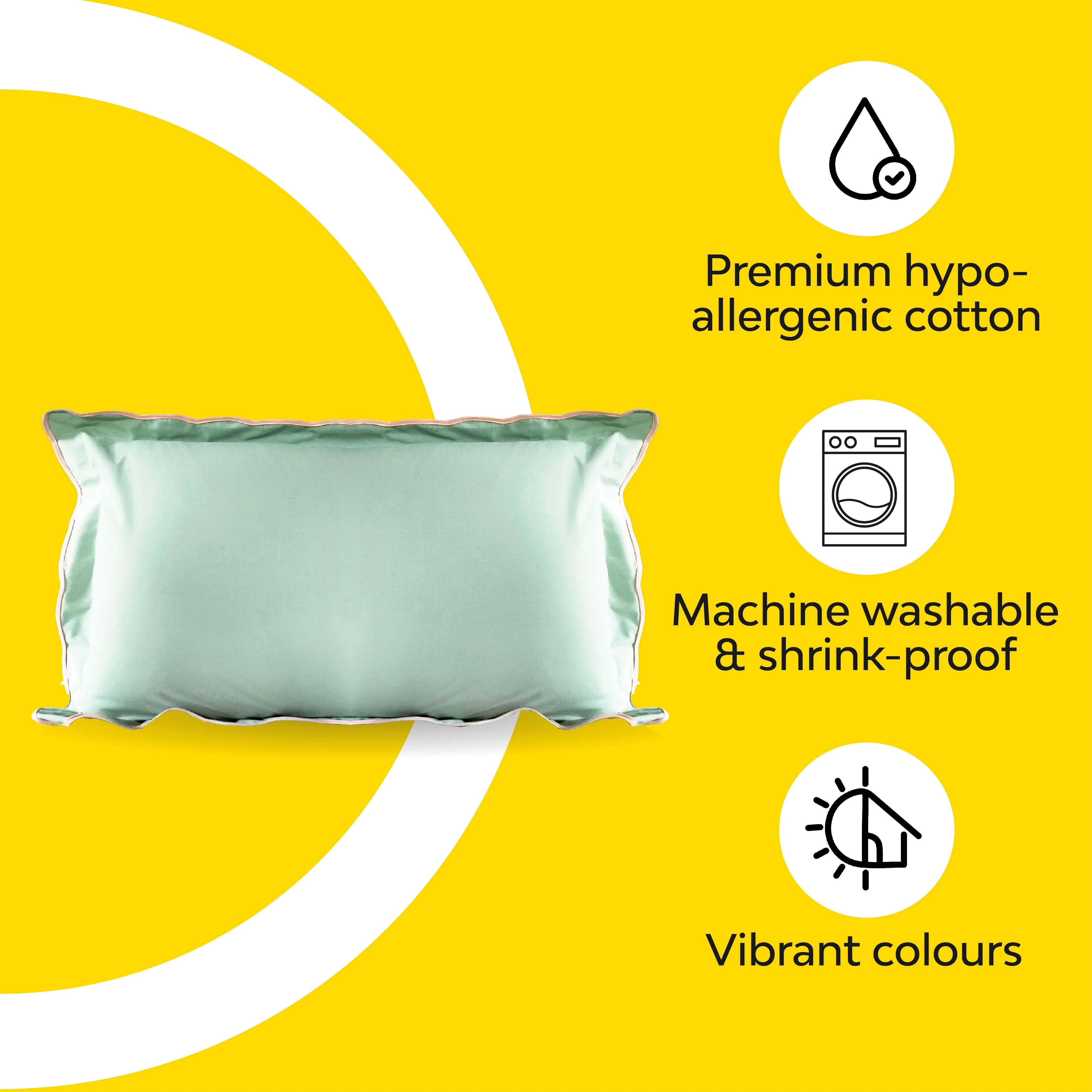 Scallop Piping 100% Cotton Bed Pillow Cover | Single - Image 4