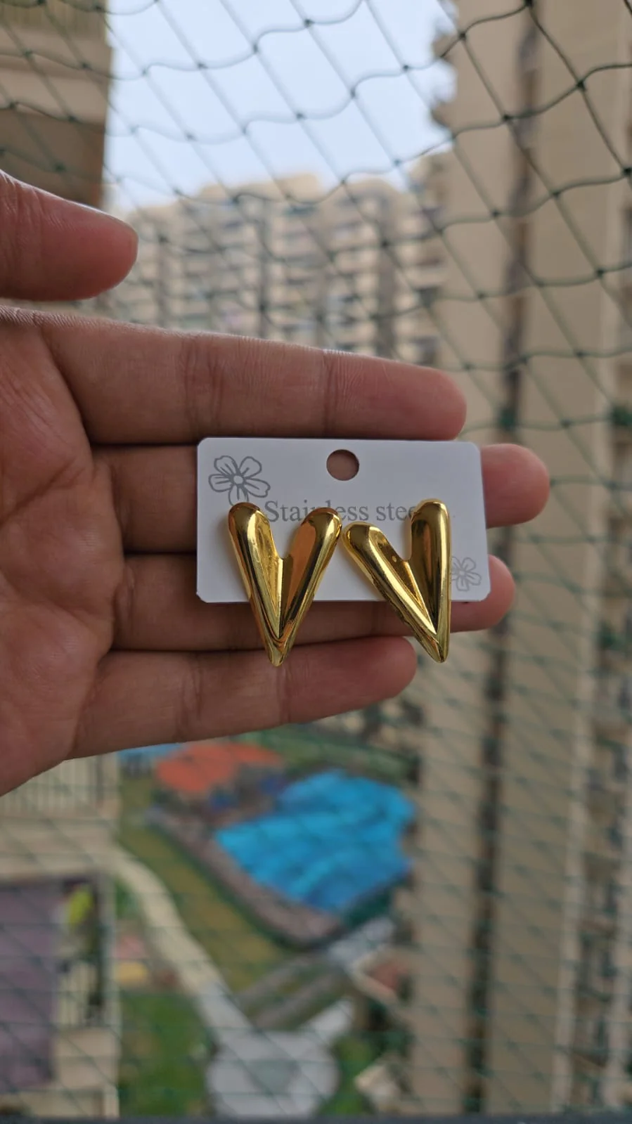 Sculpted Heart Studs - Image 2