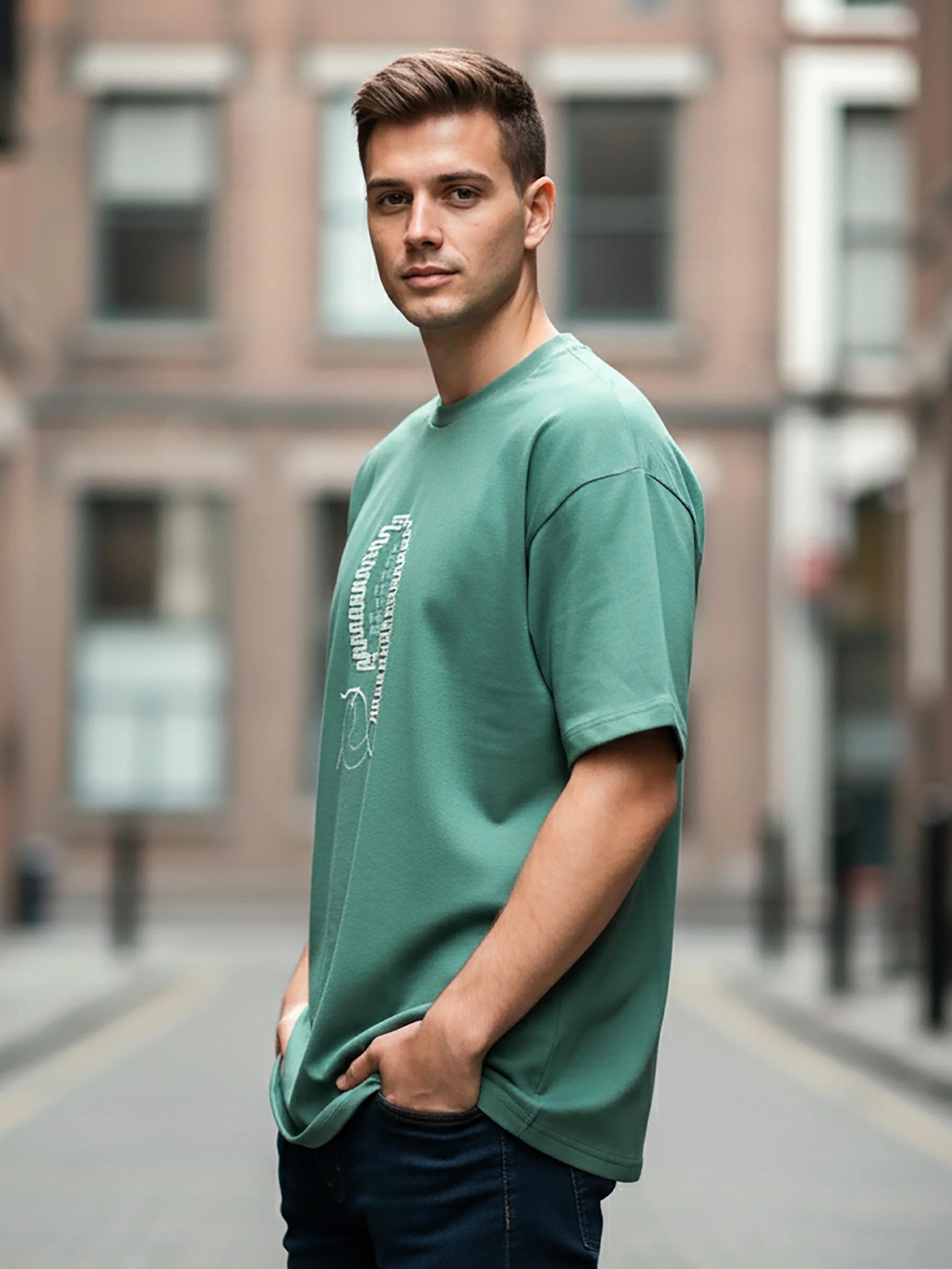 Sea Green Stitch In Time T-shirt - Image 2