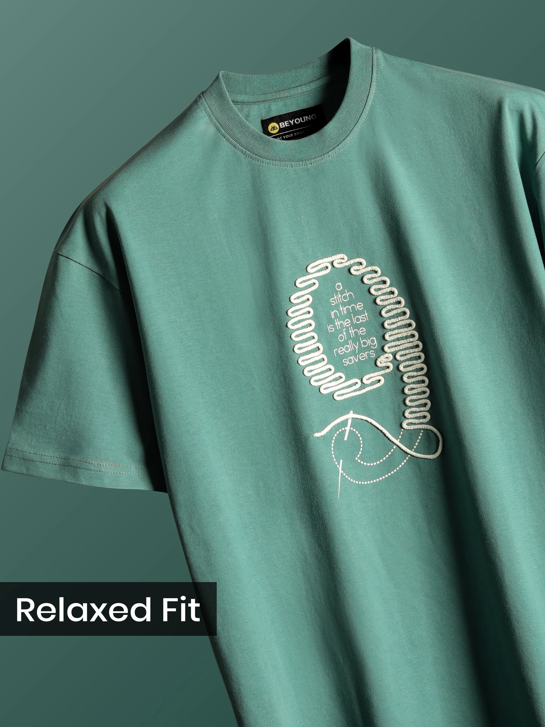 Sea Green Stitch In Time T-shirt - Image 5