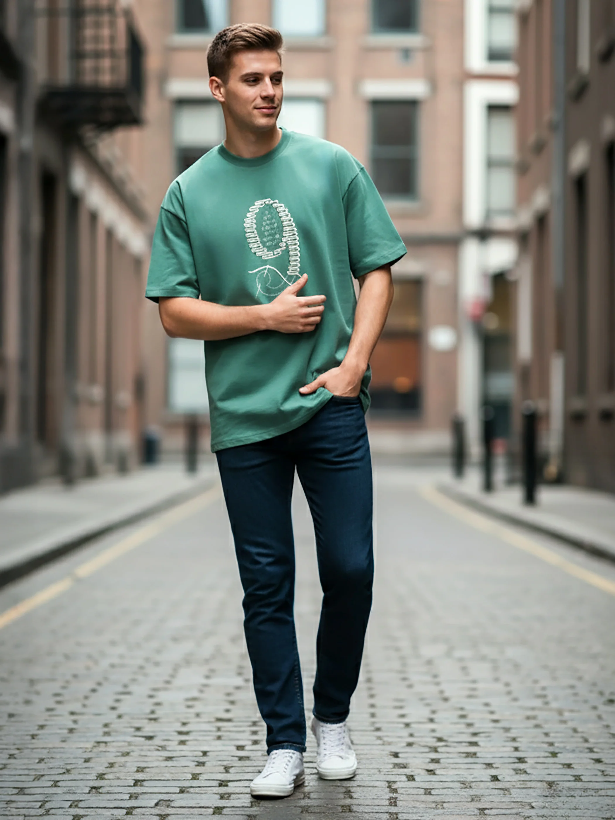 Sea Green Stitch In Time T-shirt - Image 4