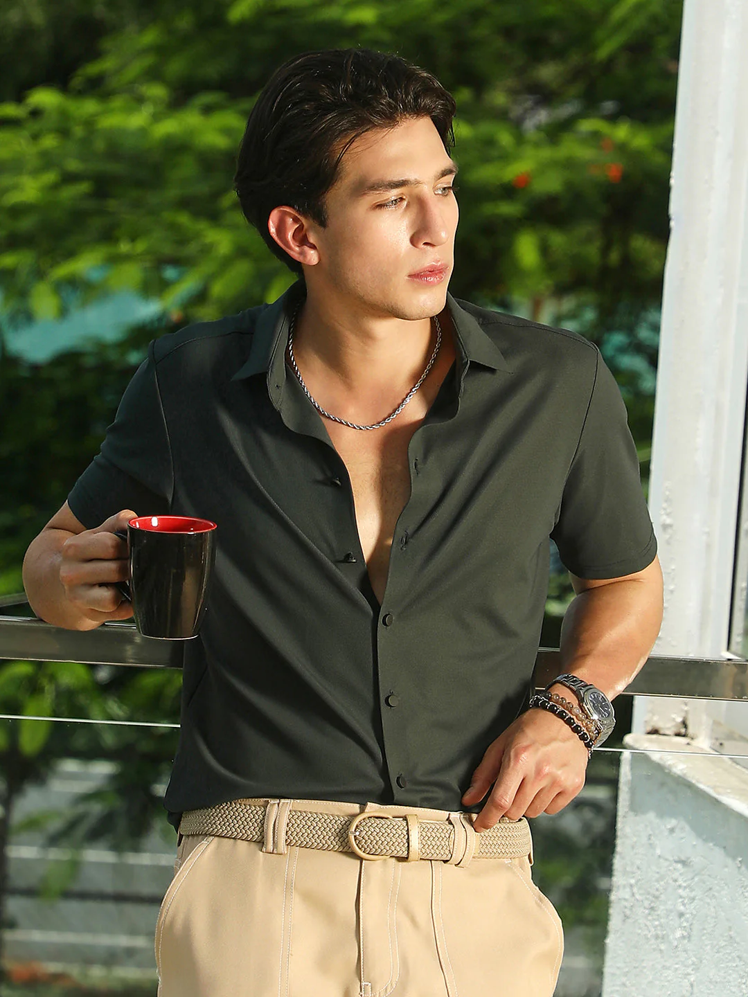 Seamless Waffle-Knit Shirt