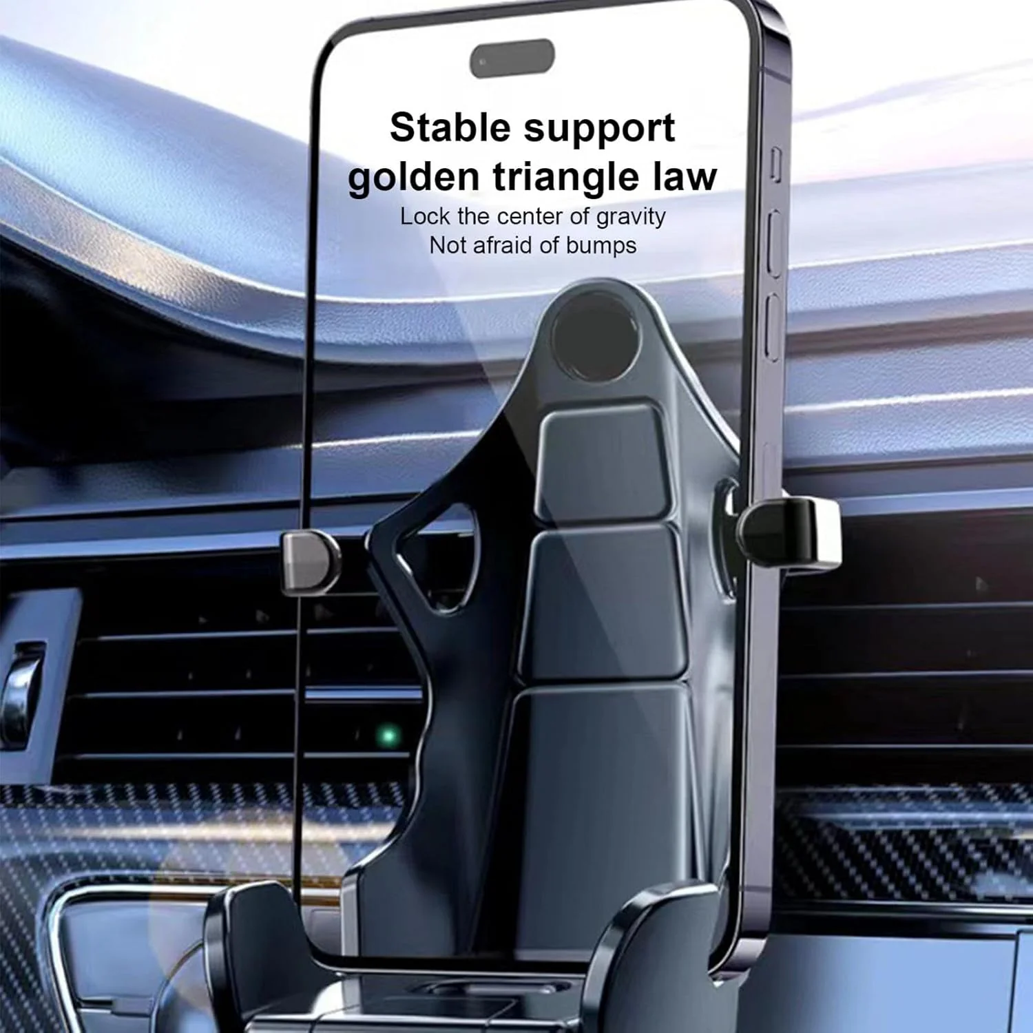 SeatRacer: Racing Seat-Inspired Phone Holder for Desk, Car Vent & Gaming Setup, Hands-Free Mount with Sporty Simulator Design - Image 6