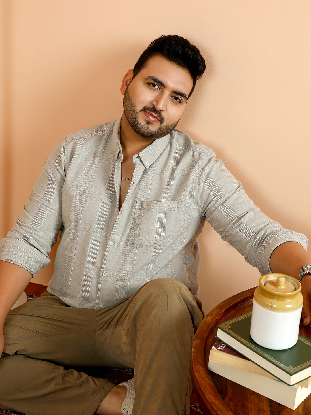 Self-Check Woven Regular Shirt - Image 13
