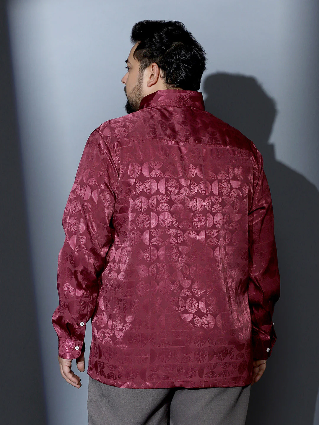 Semicurve-Jacquard Satin Shirt - Image 4