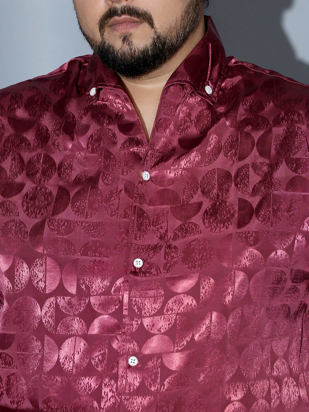 Semicurve-Jacquard Satin Shirt - Image 7