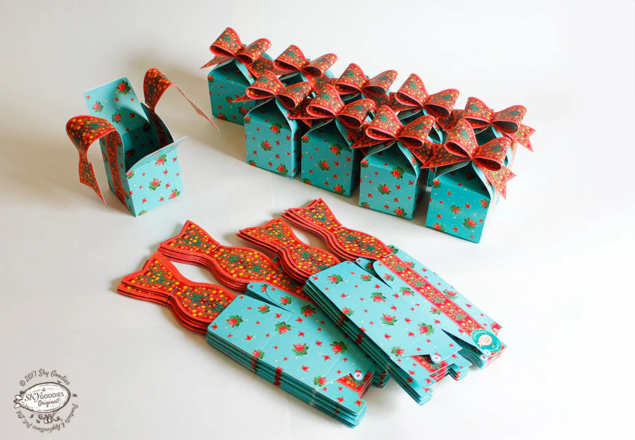Set of 10 Blue Bow Gift Boxes - Image 3