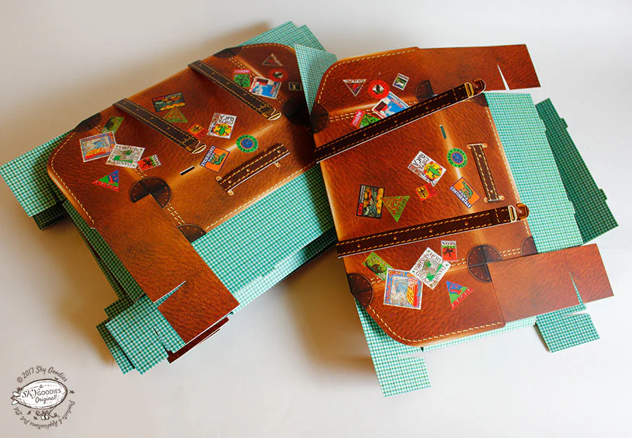 Set of 10 Brown Travel Suitcase Gift Boxes - Image 4