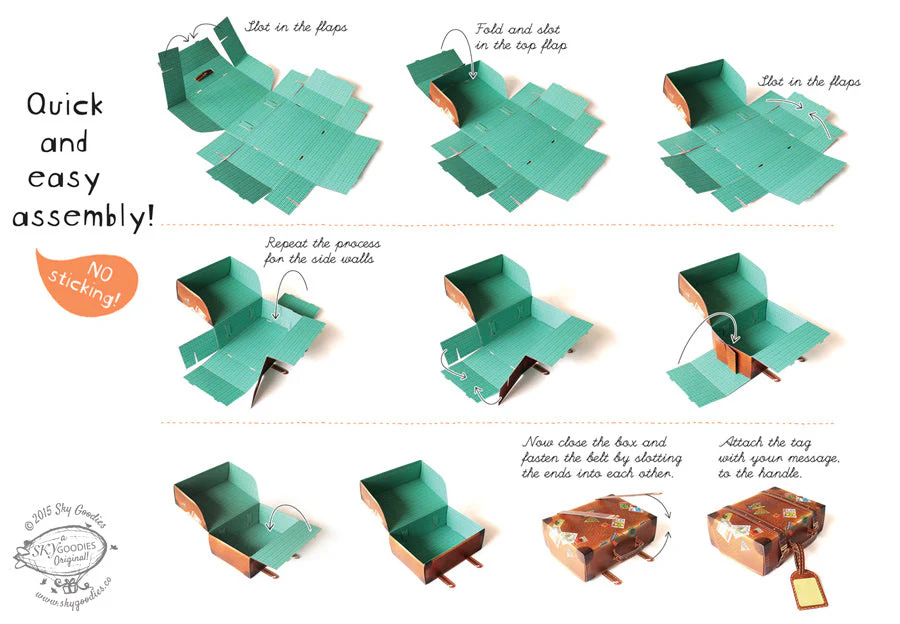 Set of 10 Brown Travel Suitcase Gift Boxes - Image 7