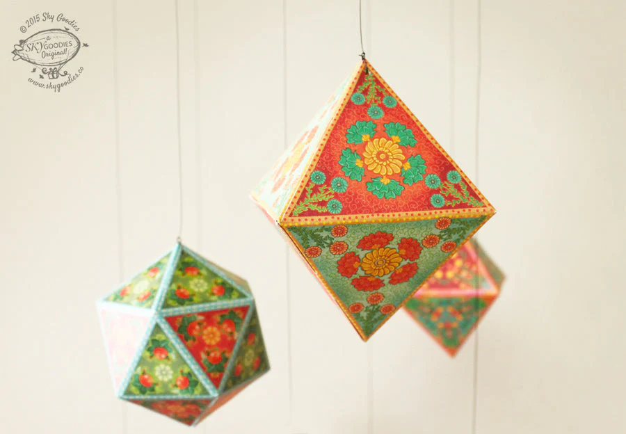 Set of 10 Geometric Ornaments - DIY Paper Craft Kit - Image 5