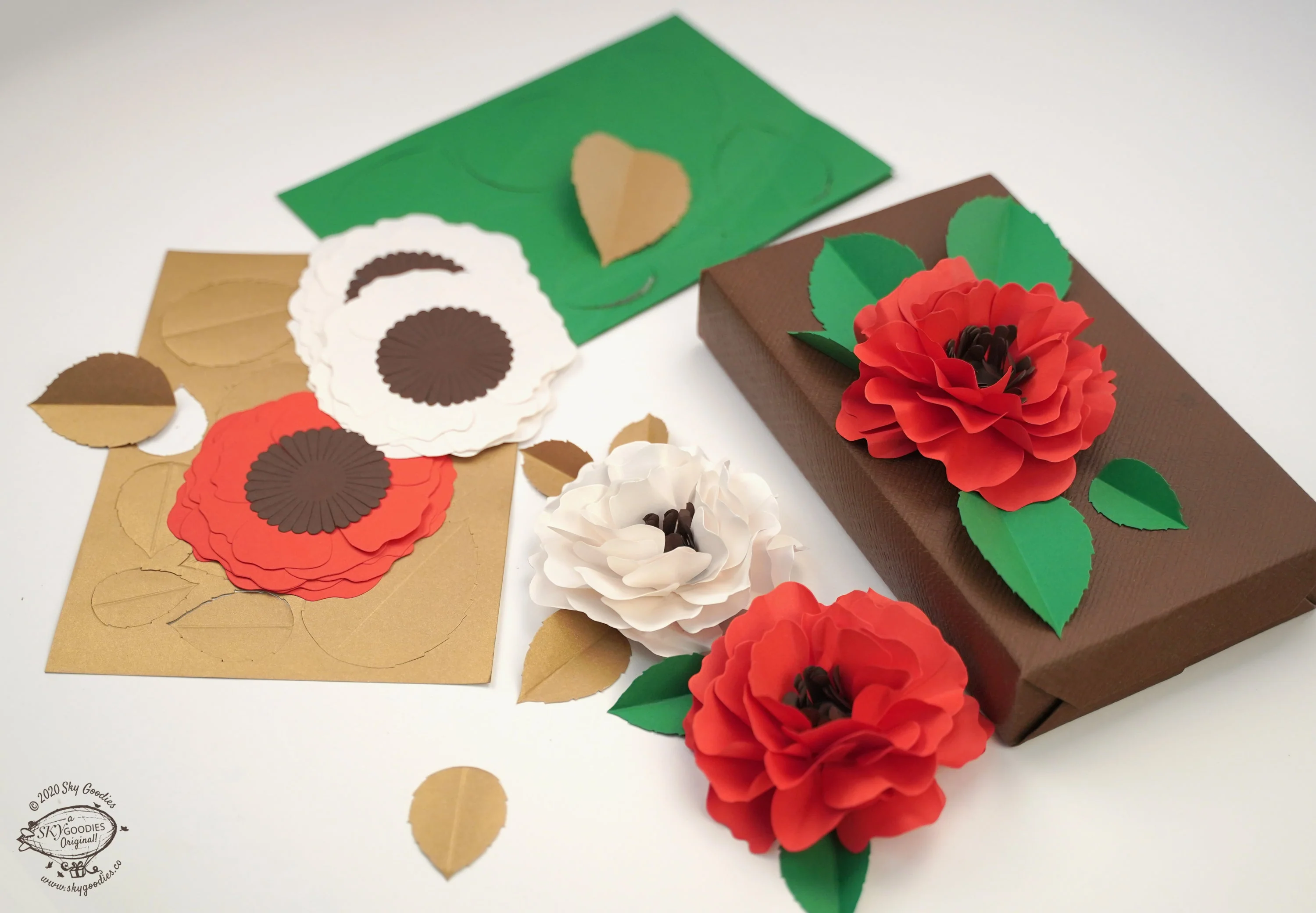 Set of 10 Matte Red 'Crush & Use' Paper Wild Roses - Image 5
