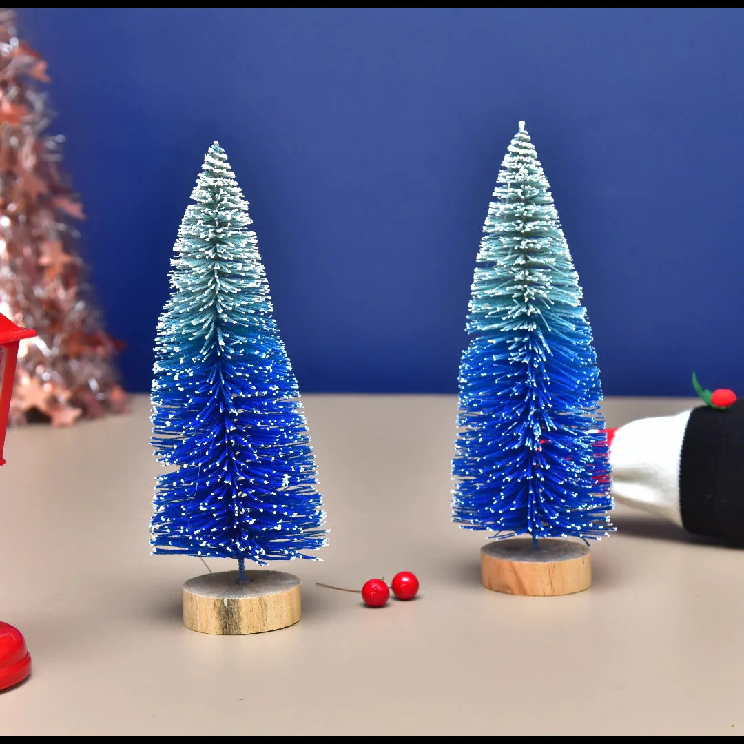 Set of 2 ocean blue christmas tree set - Image 3