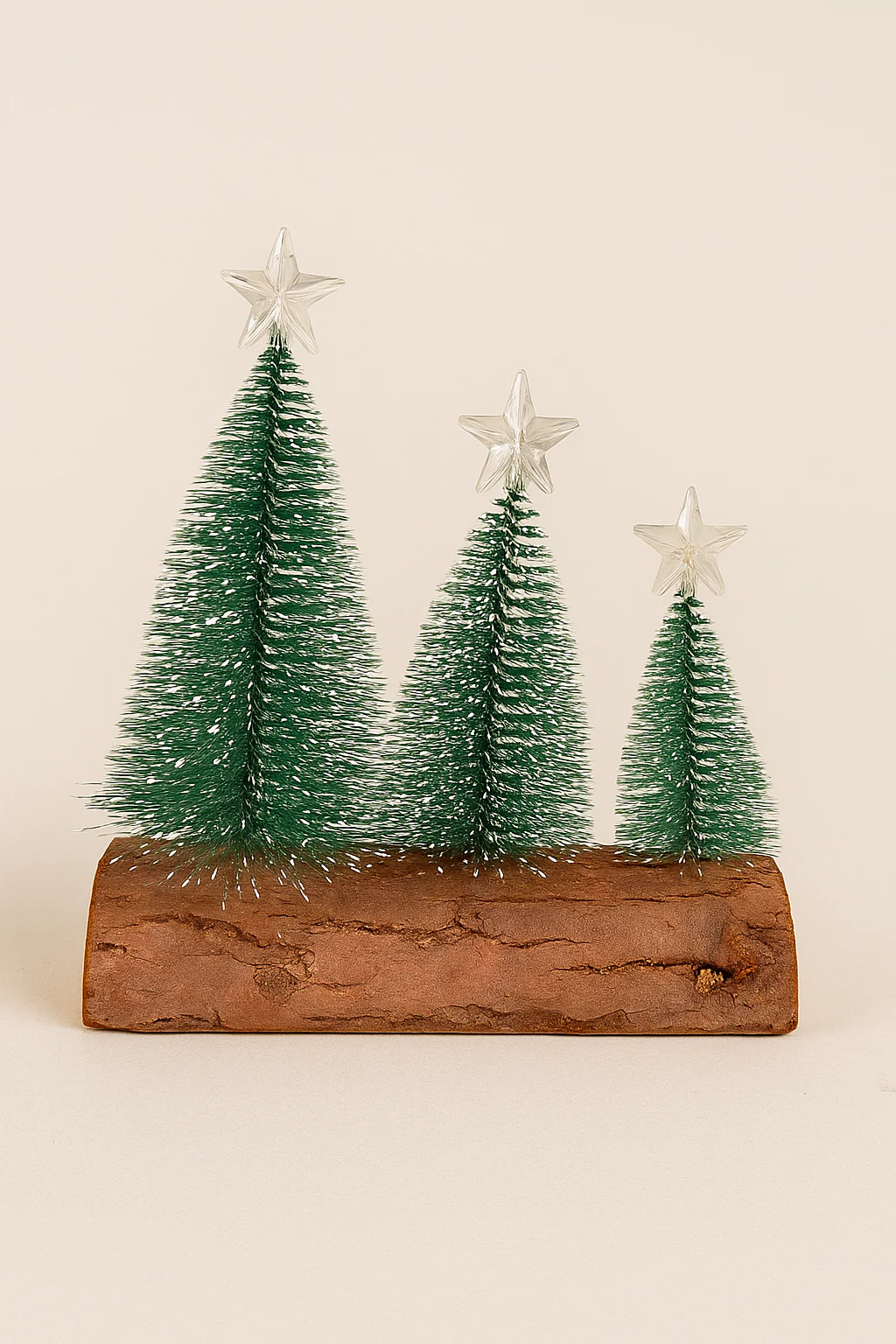 set of 3  Christmas LED Table Tree Set with Wooden Base - Image 6