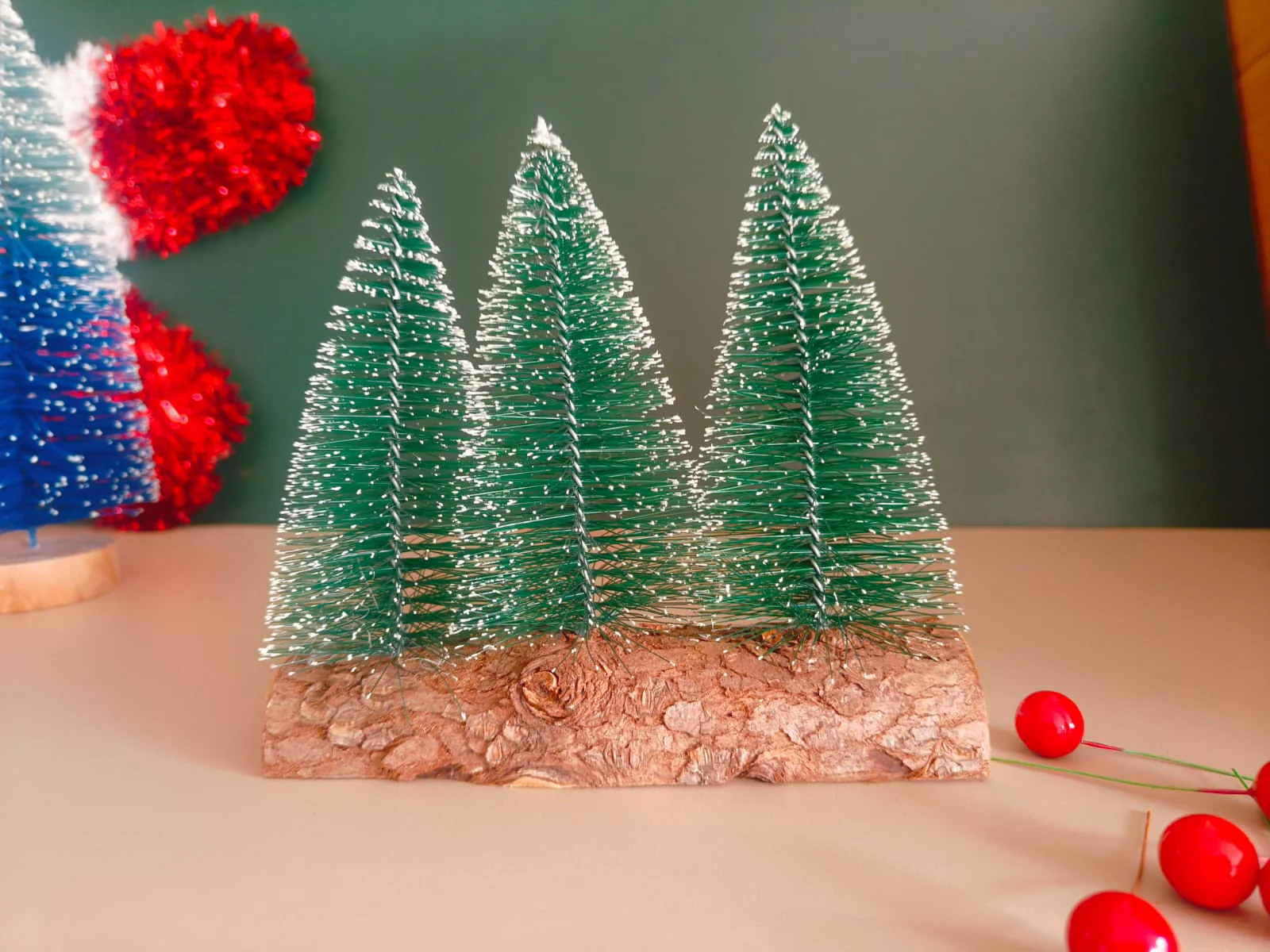 Set of 3 trees Table top Christmas decor - Image 5