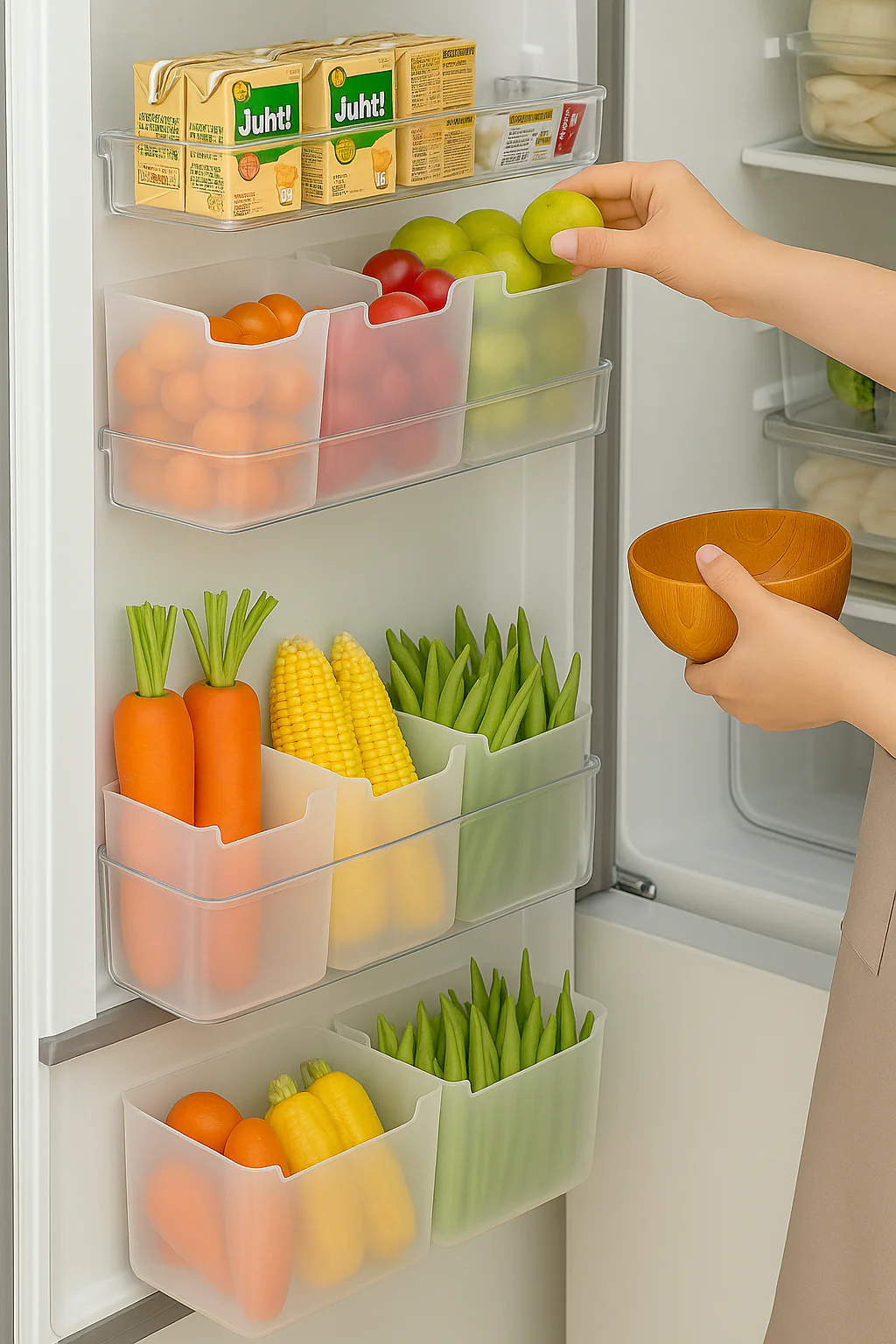 Set of 6 Multipurpose Frosted Plastic Storage Containers | Kitchen, Fridge, Bathroom & Desk Organiser | Compact & Durable Design - Image 6