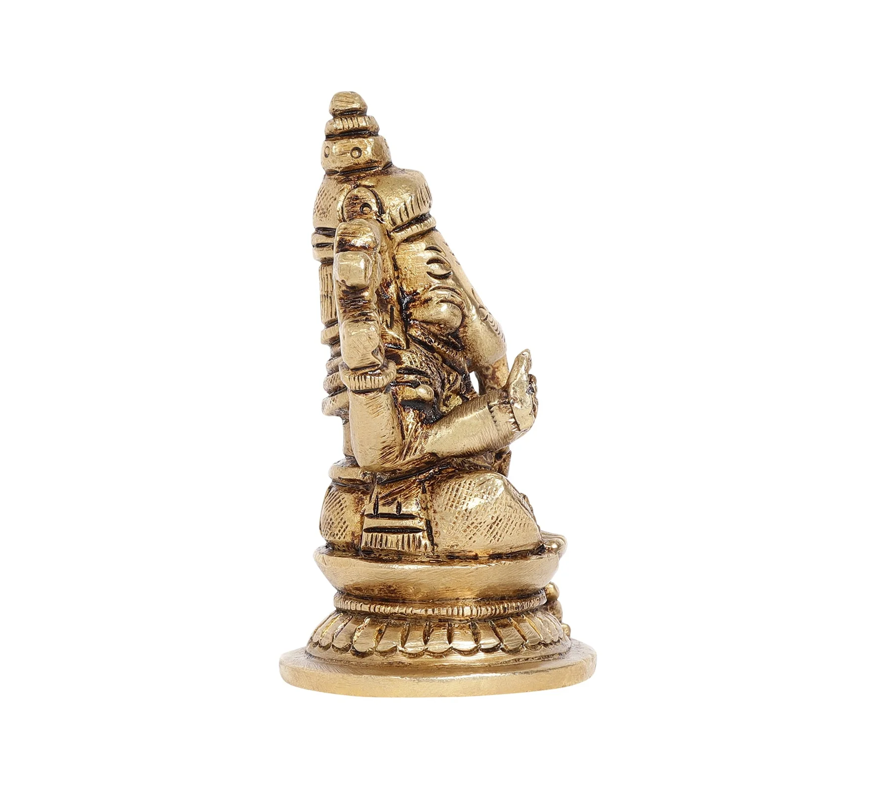 Shakti Ganesha Brass Idol | 100% Pure Brass | Antique Finish - Image 11