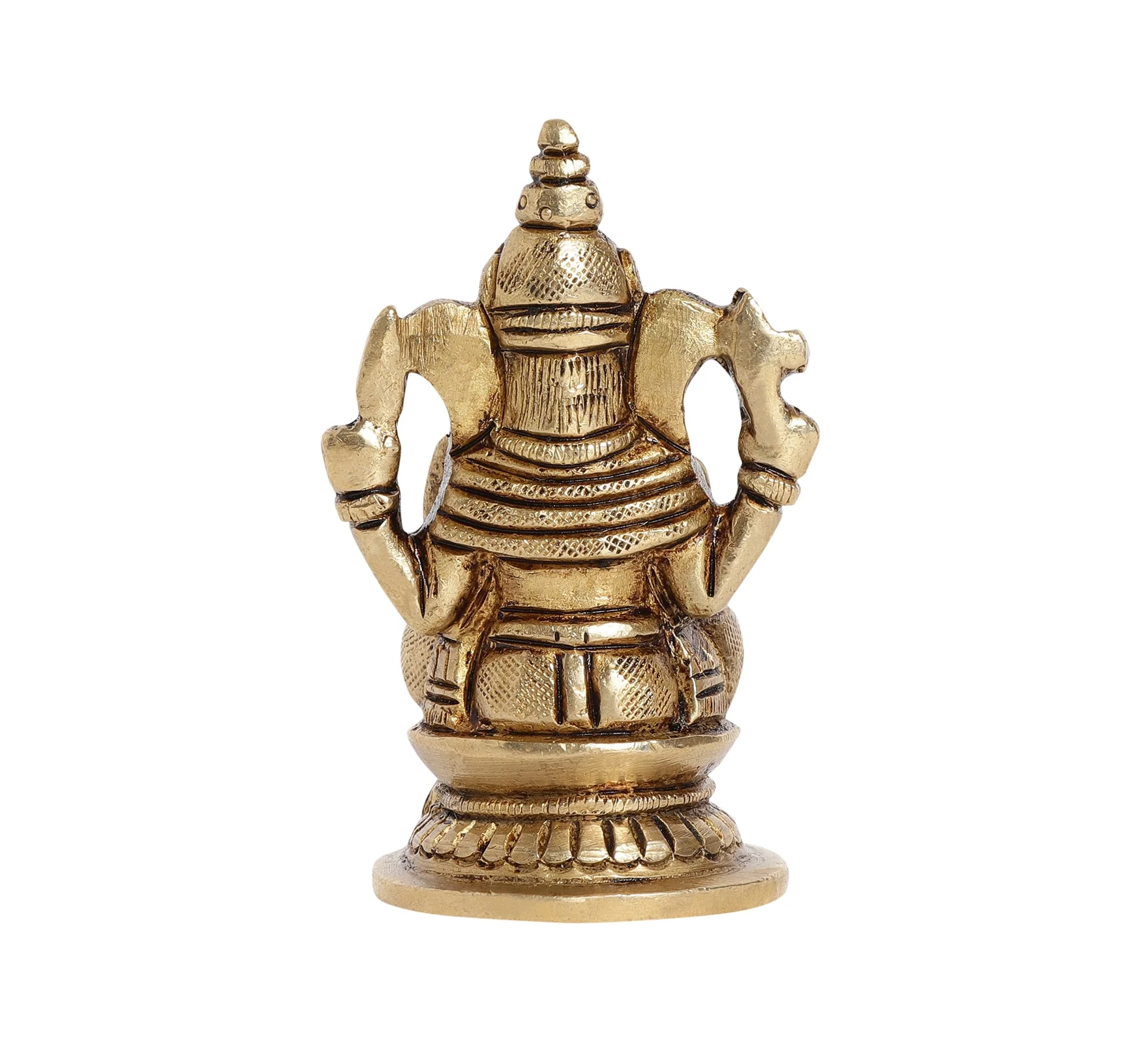 Shakti Ganesha Brass Idol | 100% Pure Brass | Antique Finish - Image 12