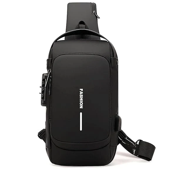 Shield: Anti-Theft Crossbody Messenger Sling Bag Waterproof Gadget Chest Bag with TSA Lock & USB Charging Port for Power Bank Attachment - Image 17