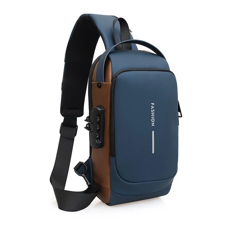 Shield: Anti-Theft Crossbody Messenger Sling Bag Waterproof Gadget Chest Bag with TSA Lock & USB Charging Port for Power Bank Attachment - Image 18