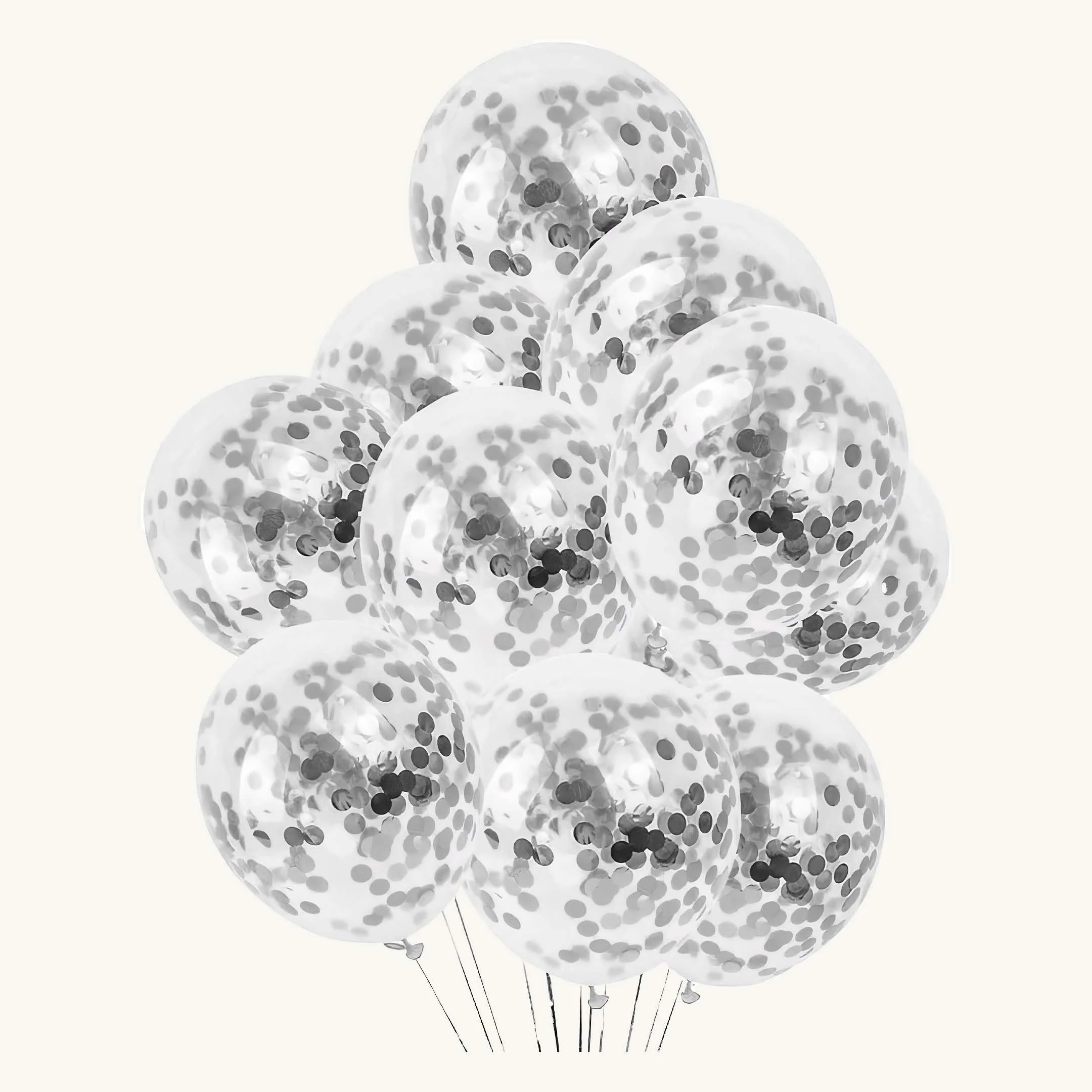 Shimmering silver confetti balloons - Image 6